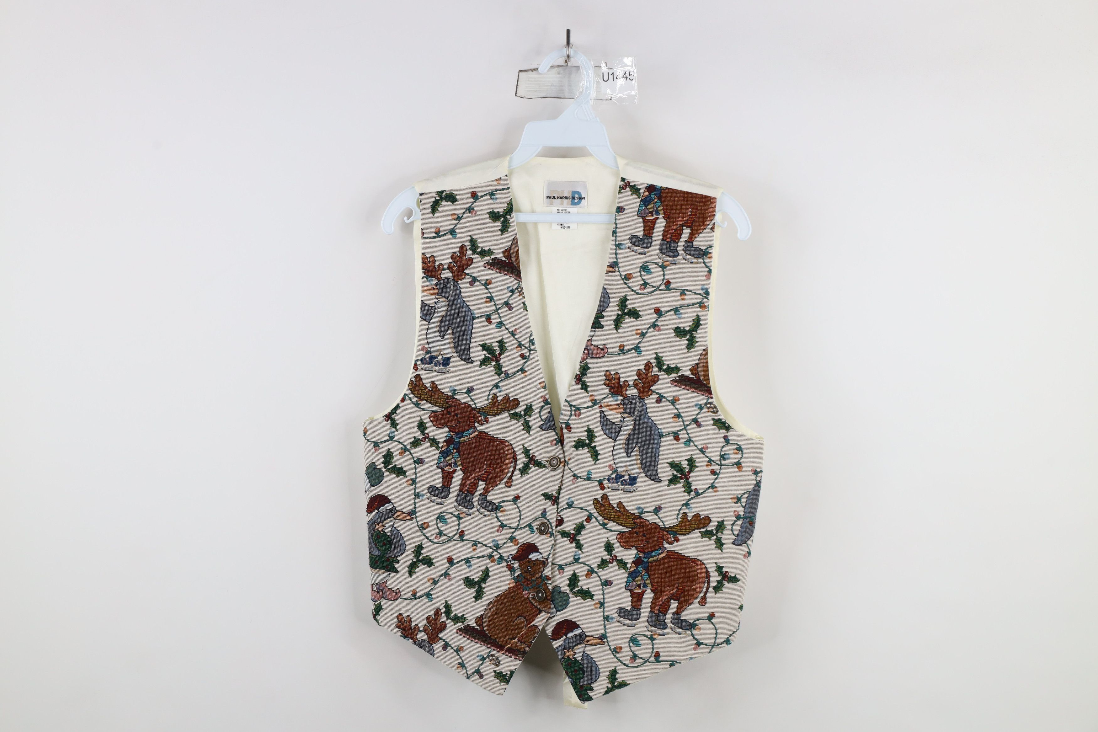Vintage Vintage 90s Streetwear Penguin Tapestry Tie Back Vest USA Size M / US 6-8 / IT 42-44 - 1 Thumbnail