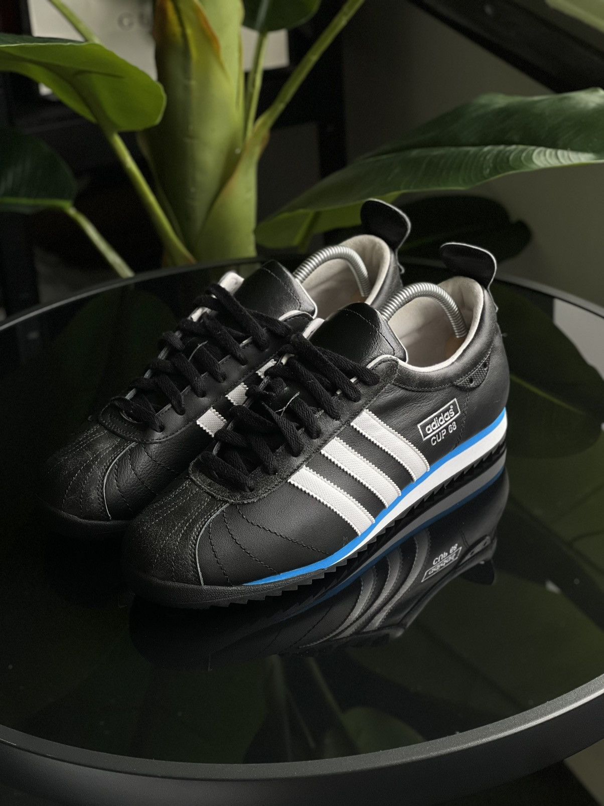 Vintage Adidas Cup 68 Indoor Trainers Black White Blue Y2K Size US 10.5 / EU 43-44 - 4 Thumbnail