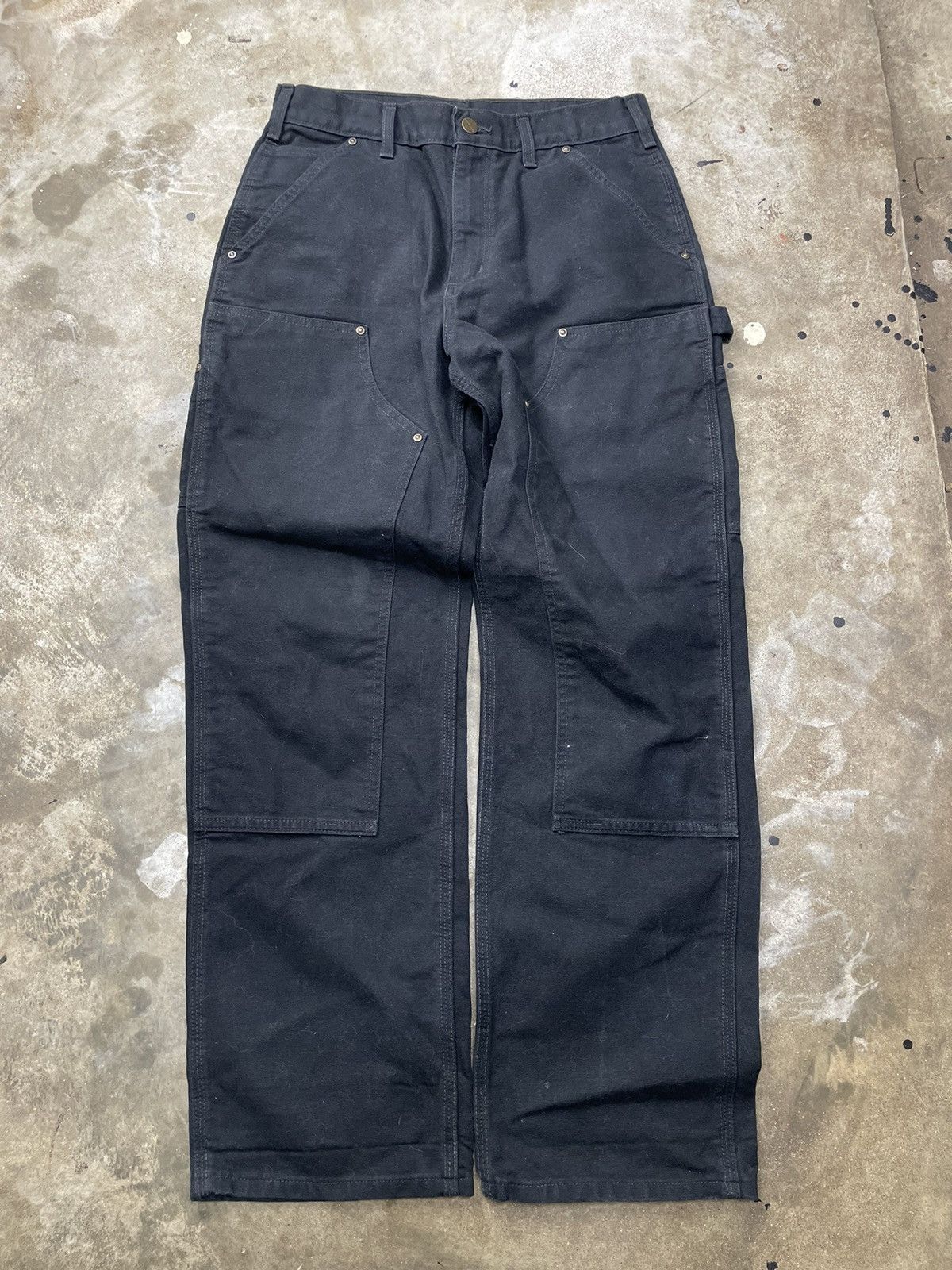 Carhartt × Vintage Carhartt Double Knee Pants Black Size US 29 - 2 Thumbnail