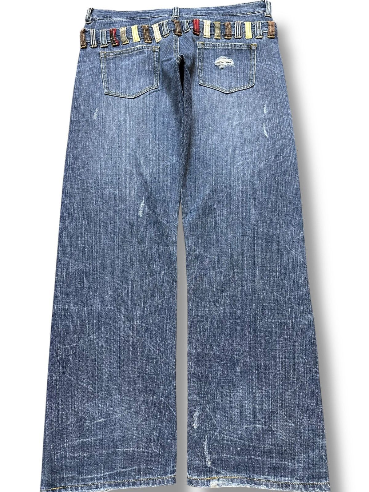 Hysteric Glamour Vintage Japanese Brand Double Waist Grunge Distressed Denim Size US 33 - 5 Thumbnail