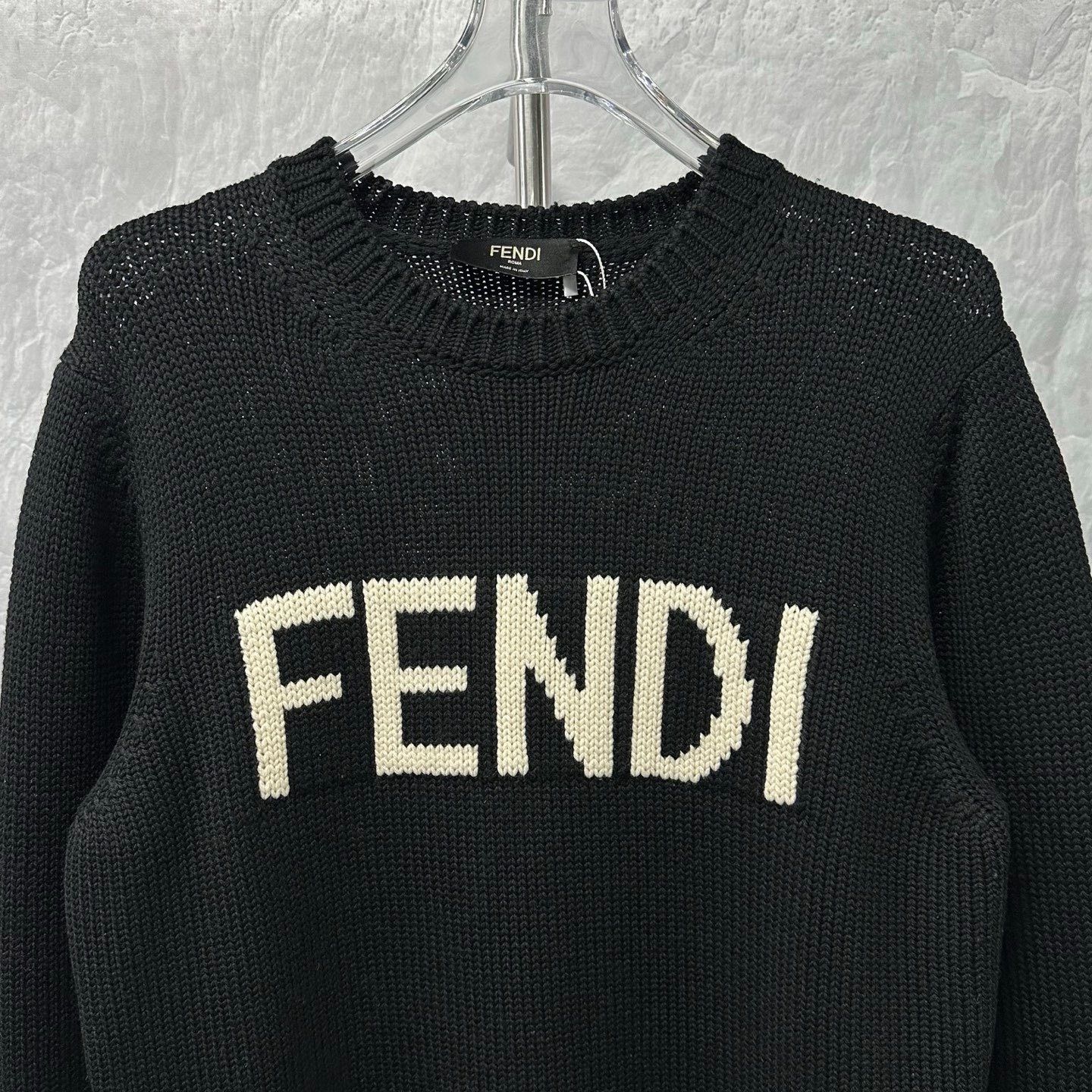 Fendi Fendi Logo Jacquard Wool Knit Sweater Size US M / EU 48-50 / 2 - 2 Thumbnail