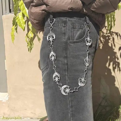 Jewelry Seven Stars Picking The Moon Rhinestone Pants Chain Size ONE SIZE - 1 Thumbnail