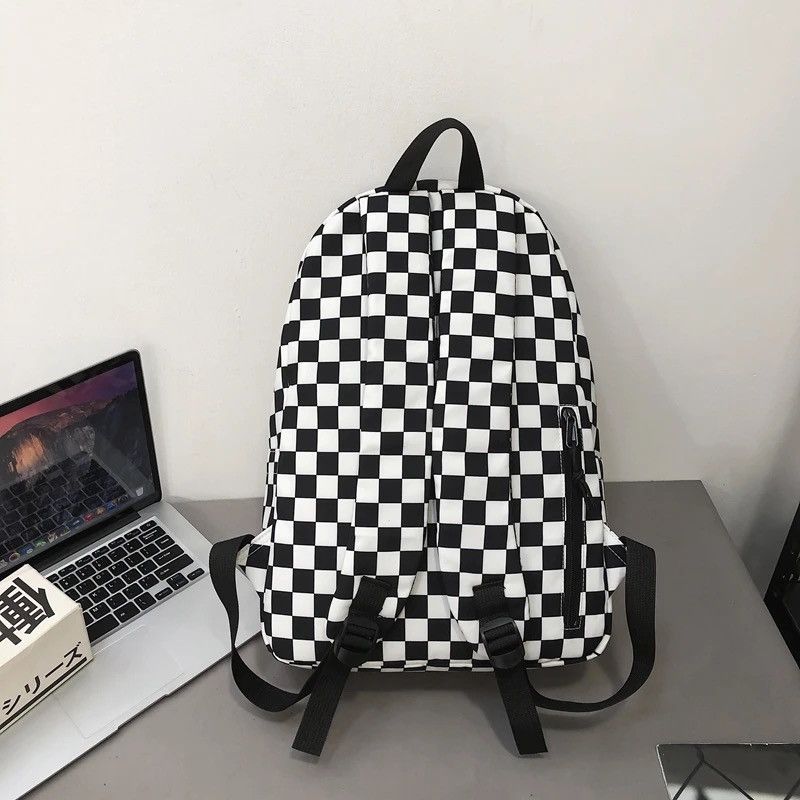 Vintage Plaid Backpack Waterproof Leisure Shoulder Bag Size ONE SIZE - 4 Thumbnail