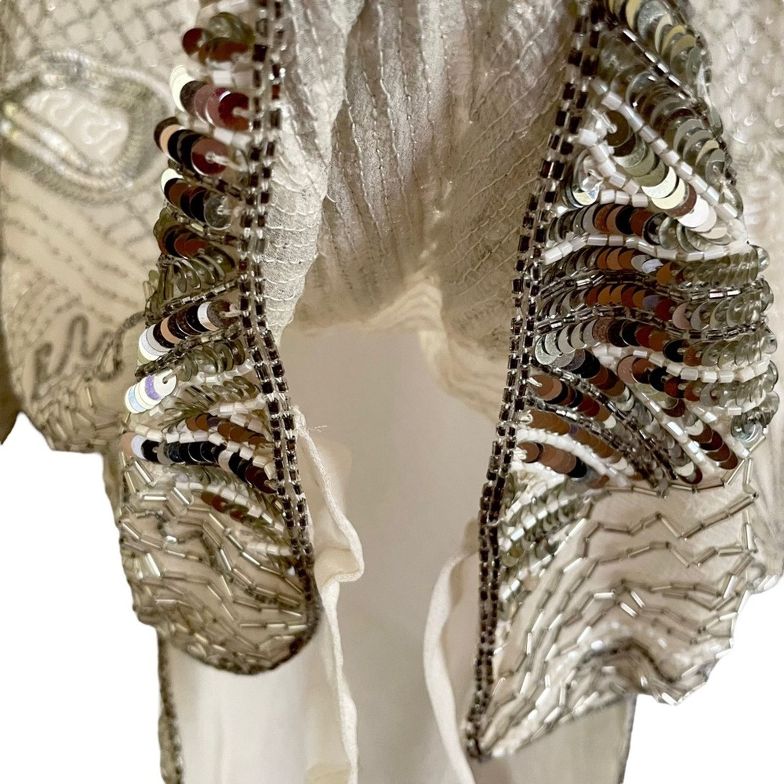 I. Magnin × Vintage Vintage Swee Lo for I. Magnin Beaded Sequin Silk Top Blouse Size S / US 4 / IT 40 - 6 Thumbnail