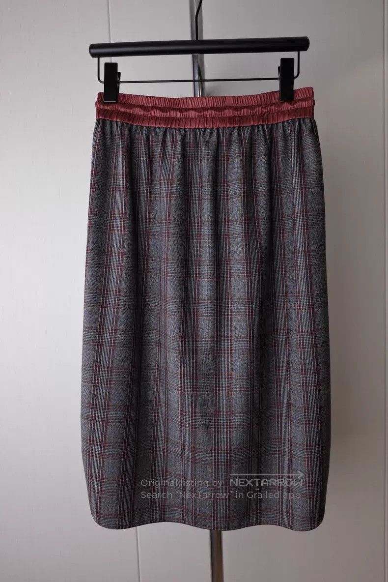 Brunello Cucinelli Brunello Cucinelli Beaded Wool Houndstooth Skirt Size 26" / US 2 / IT 38 - 5 Thumbnail