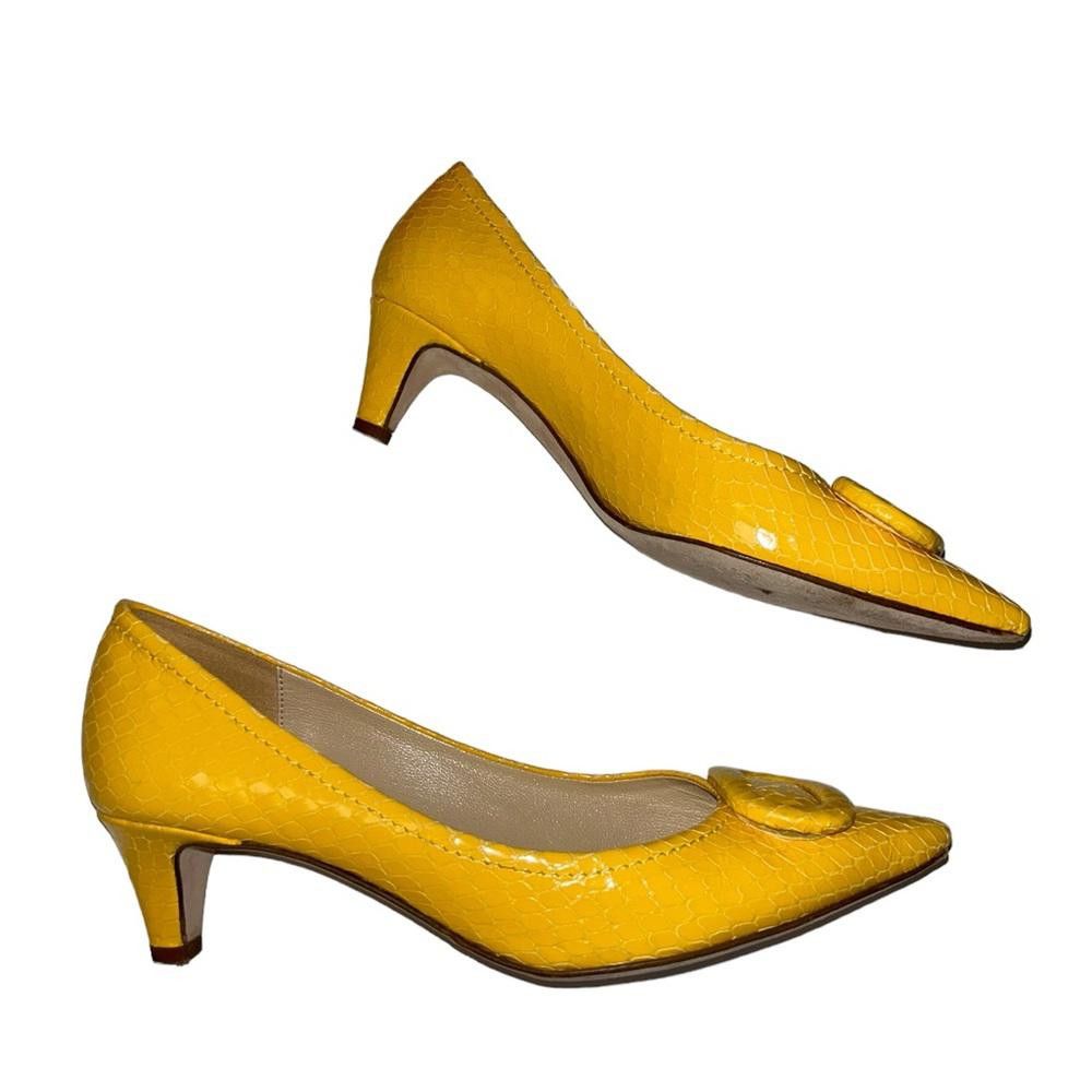 Designer kate spade l Rare Simon Yellow Snakeskin Heels 8.5 Size US 8.5 / IT 38.5 - 5 Thumbnail