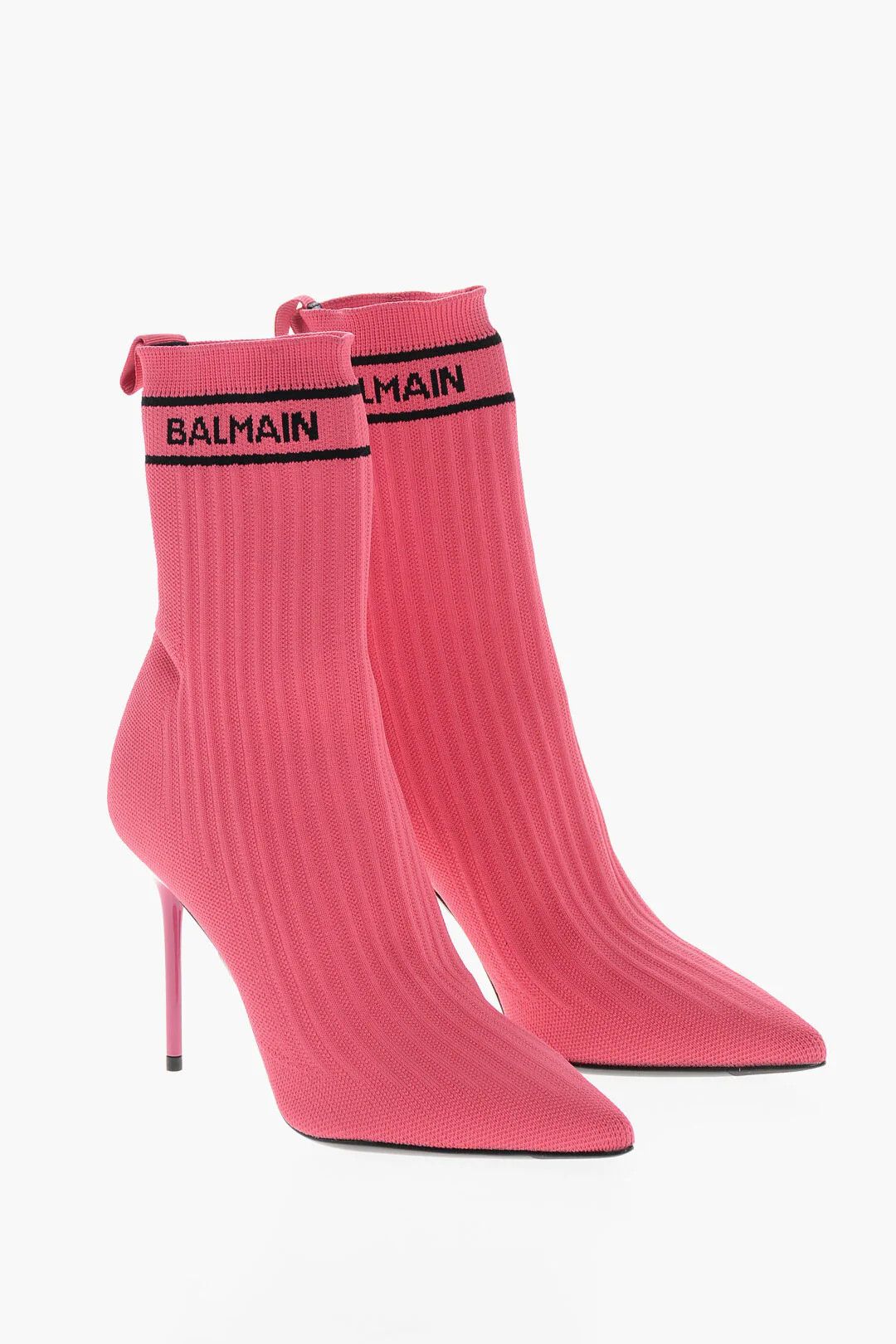 Balmain og1mm0326 Ribbed Fabric Sock Ankle Boots in Pink Size US 8 / IT 38 - 2 Thumbnail