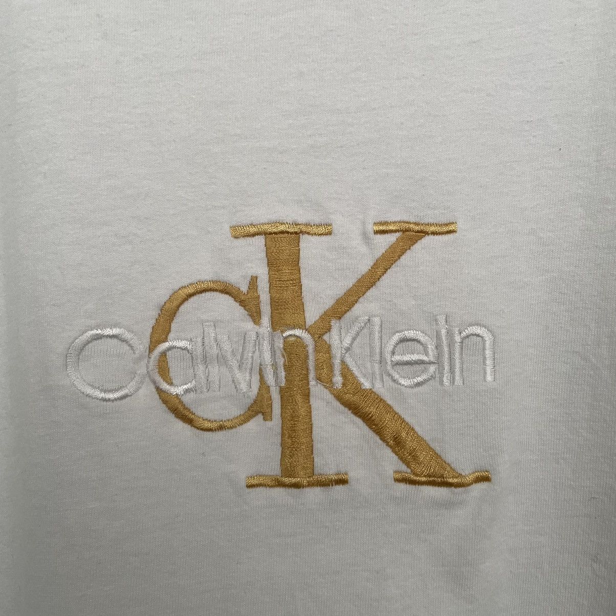 Vintage Vintage 1990s Calvin Klein CK Embroidery Logo Boot T Shirt Size US M / EU 48-50 / 2 - 2 Thumbnail