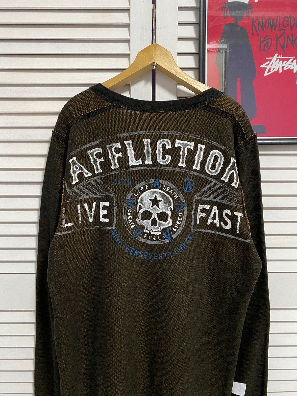 Affliction Shirt Long Sleeve Affliction Reversible Thermal Gothic Size US M / EU 48-50 / 2 - 10 Thumbnail