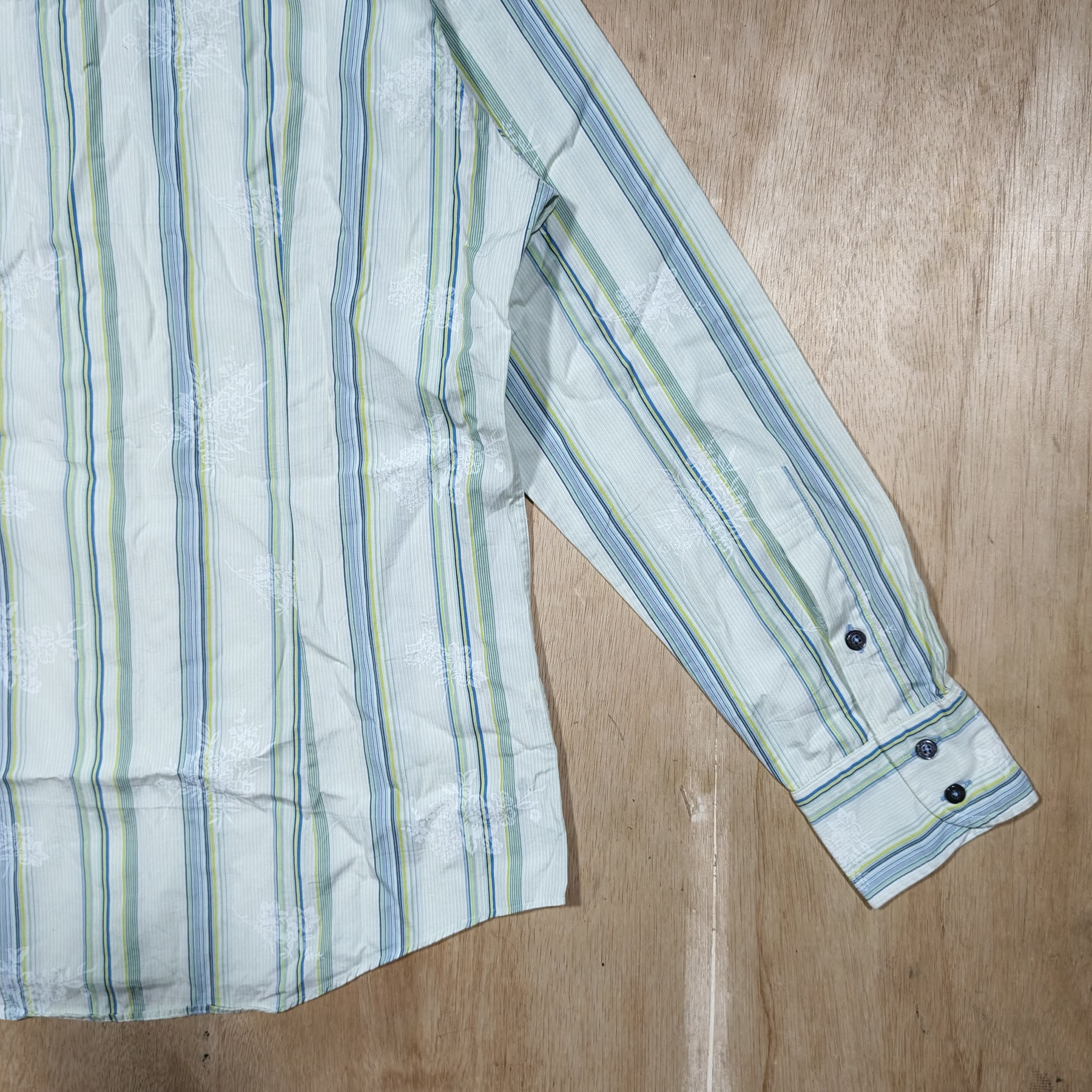 Burberry BURBERRY BLACK LABEL Striped Monogram Floral Button Down Size US L / EU 52-54 / 3 - 8 Thumbnail