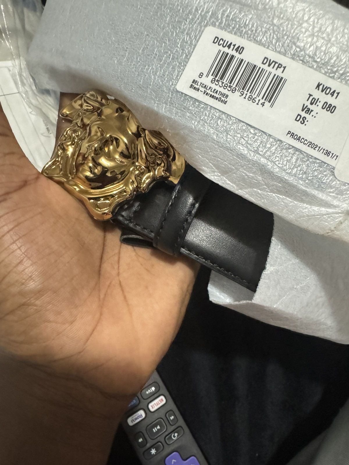 Versace Black Versace Palazzo Belt Size 32 - 5 Thumbnail