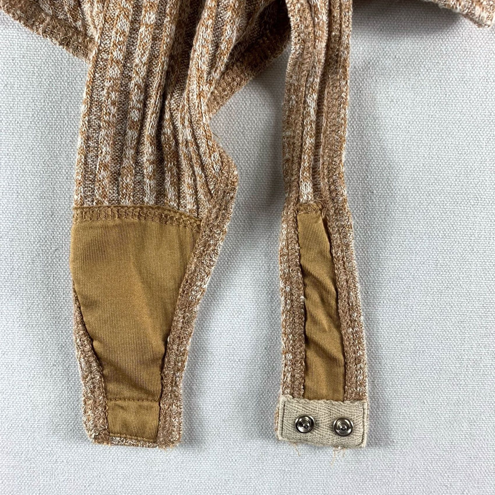 Vintage Privacy Please Bodysuit Womens Small Beige Striped Short Sleeve Size S / US 4 / IT 40 - 7 Thumbnail