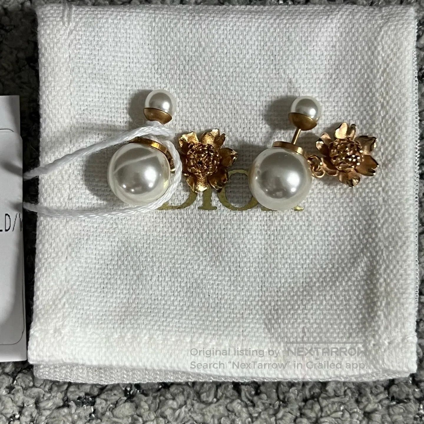 Dior Dior Early spring golden brand logo: Jihua metal resin ear Size ONE SIZE - 2 Thumbnail