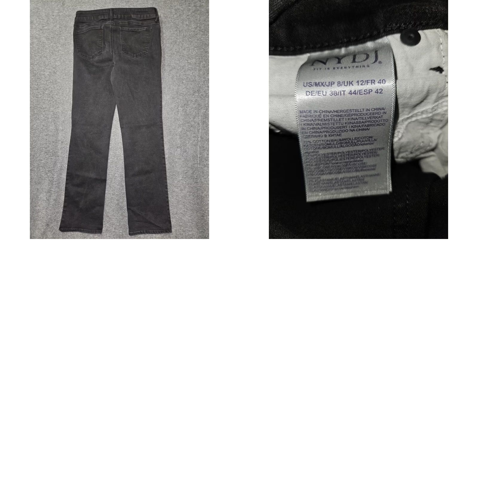 NYDJ NYDJ Jeans Womens 8 Black Marilyn Straight Leg Lift Tuck Stretch Denim Pants Size 30" / US 8 / IT 44 - 8 Thumbnail