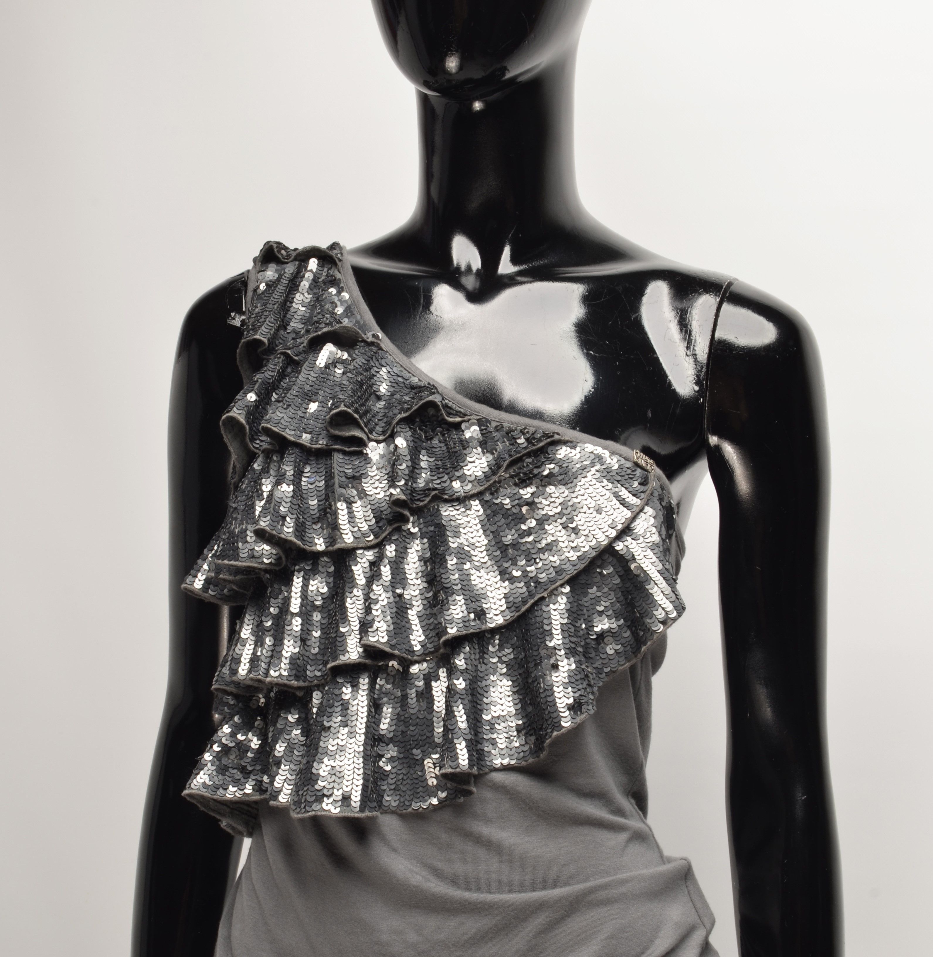 Miss Sixty × Vintage Miss Sixty Y2K Stunning Beaded One Shoulder Top Size M / US 6-8 / IT 42-44 - 2 Thumbnail