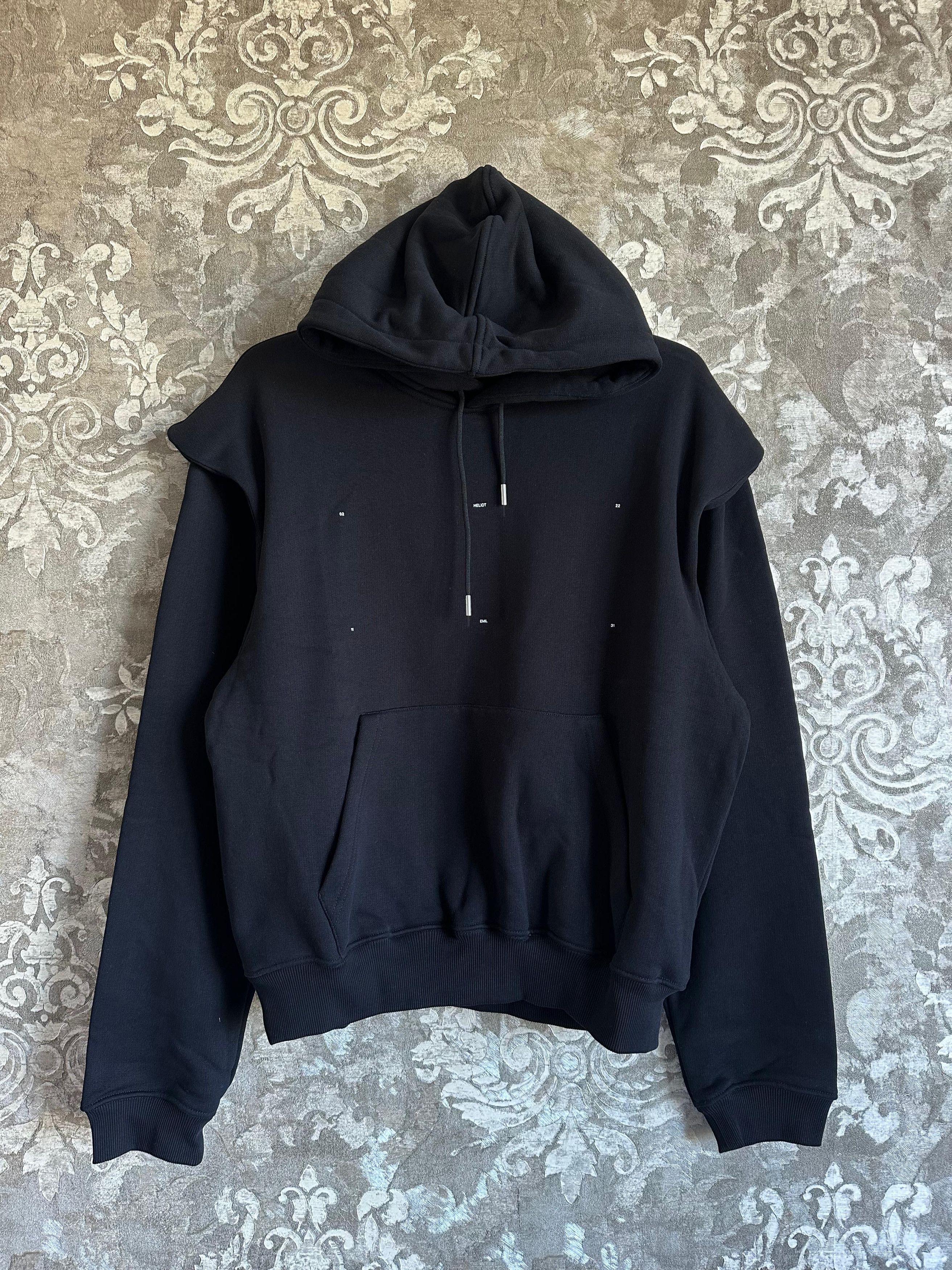 パーカー・フーディ HELIOT EMIL Men Hoodies PRESS25M08073 BLK01 BLACK Heliot Emil HELIOT EMIL Men Hoodies PRESS25M08073 BLK01