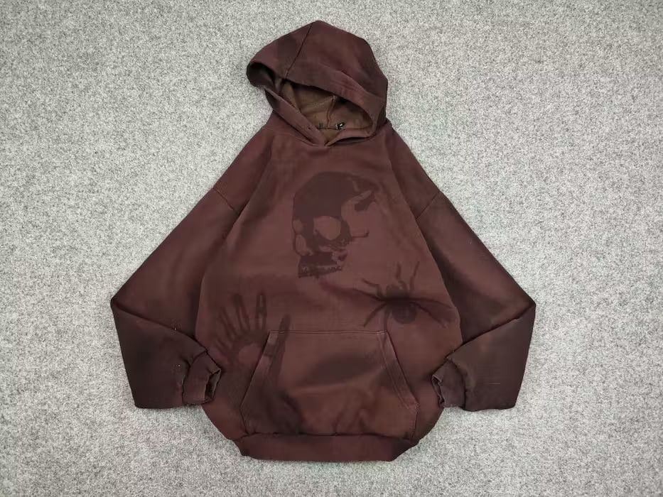 Japanese Brand 💀 Vintage 90's Sun Faded Silhouette Boxy Brown Blank Hoodie Size US M / EU 48-50 / 2 - 14 Thumbnail