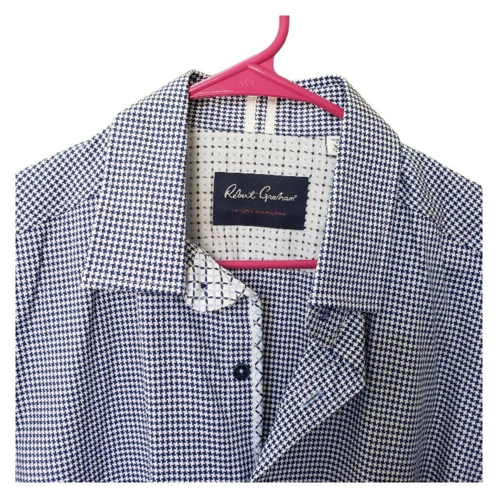 Robert Graham CT1543 Robert Graham Gingham Men's Dress Shirt XL Size 44R - 2 Thumbnail