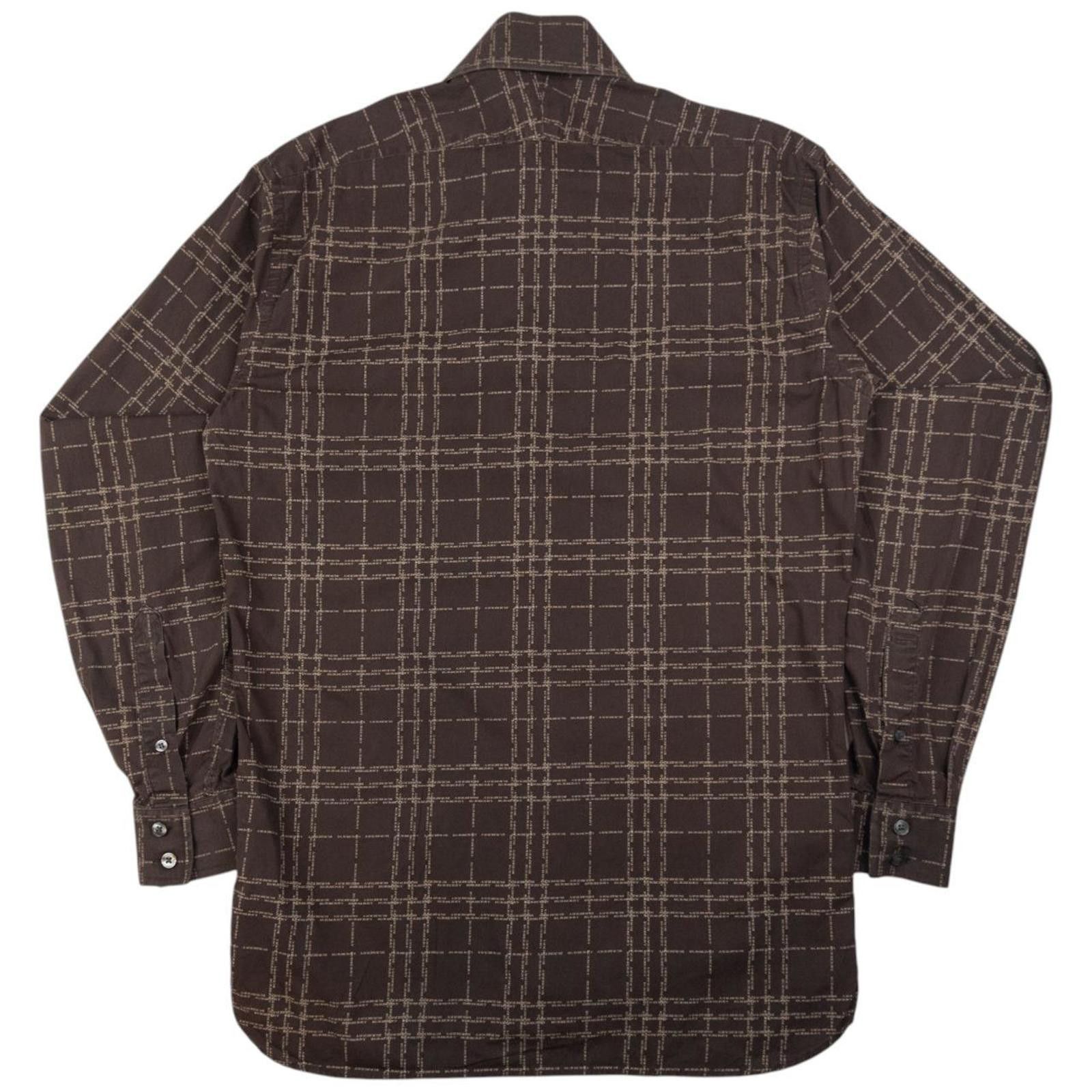 Vintage Burberry Nova Check Monogram Button Up Shirt Size M