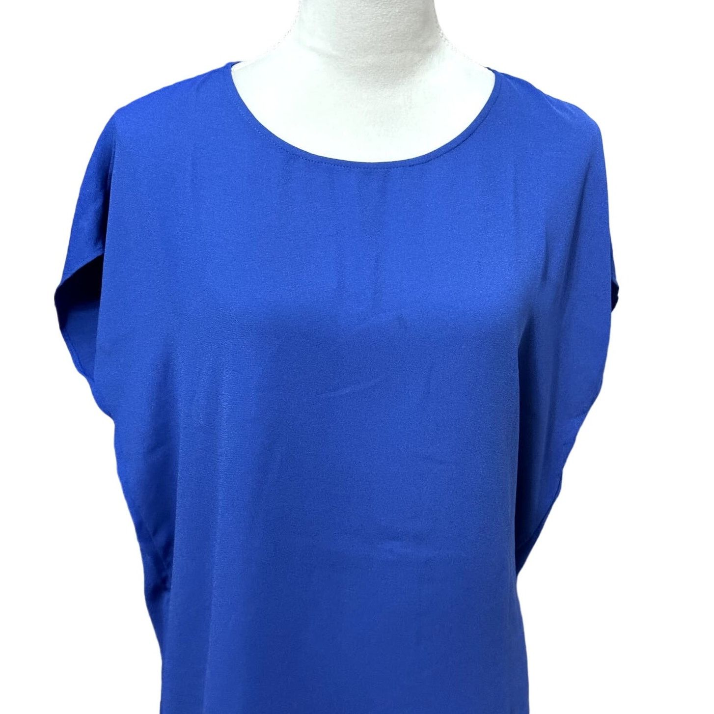 Other Halogen Blouse Cap Sleeve Jewel Neckline Blue Size 1X NWOT Size XL / US 12-14 / IT 48-50 - 2 Thumbnail
