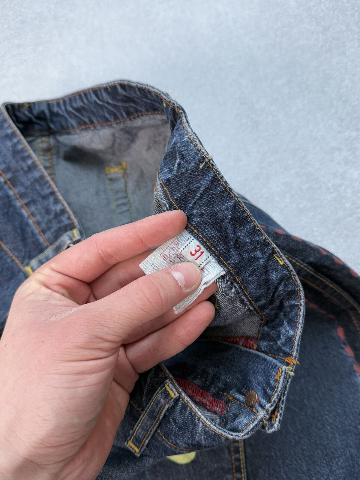 Evisu Evisu Denim Skirt Vintage Womens Y2K Blue Button Japan Style Size 31" - 8 Thumbnail