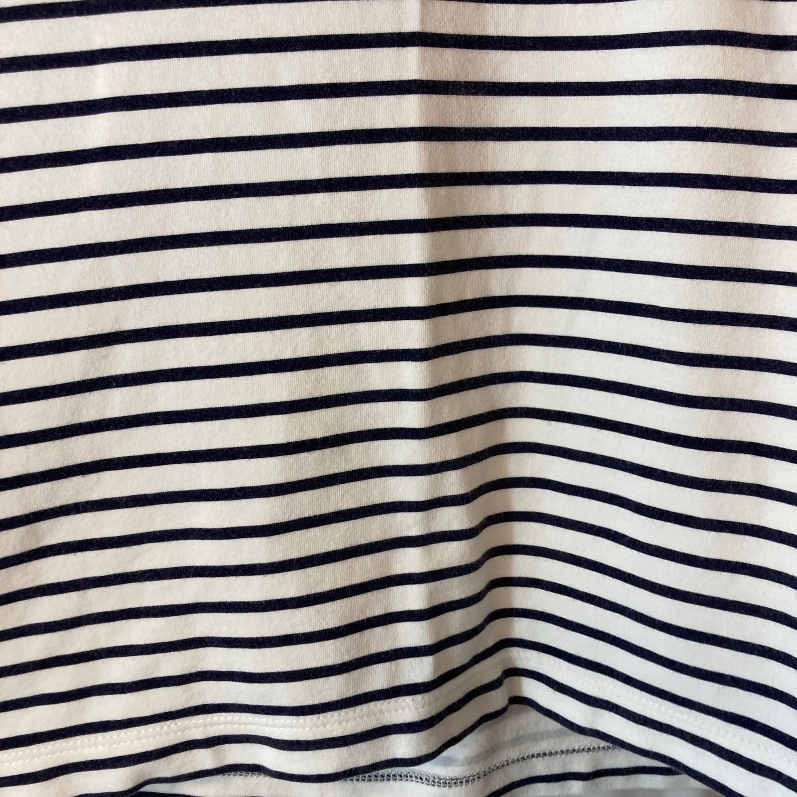 Chicos Chico’s Black and White Striped Lace V-Neck Tee T-Shirt Top Size L / US 10 / IT 46 - 5 Thumbnail