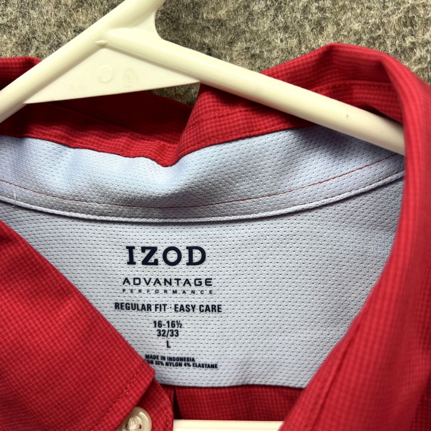 Izod Izod Shirt Men Large Adult Red Casual Button Down Preppy Regular Fit Size US L / EU 52-54 / 3 - 5 Thumbnail