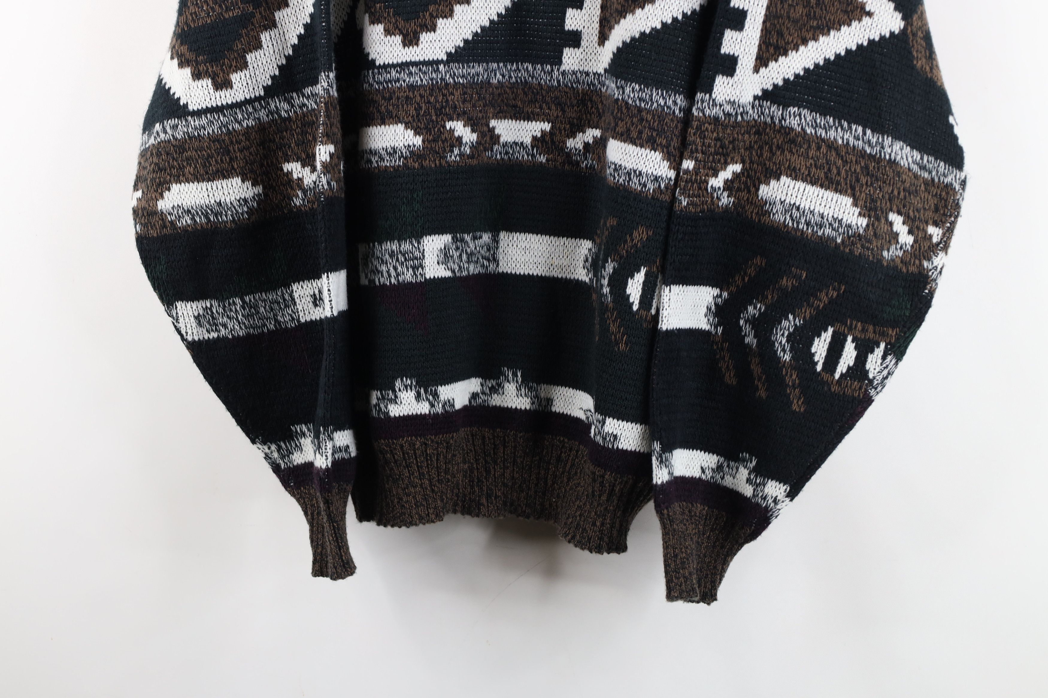 Vintage Vintage 90s Streetwear Southwestern Knit Crewneck Sweater Size US L / EU 52-54 / 3 - 3 Thumbnail