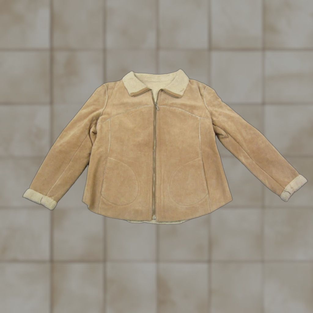 Vintage VINTAGE Charlotte Russe Leather Jacket Womens Large Brown Suede Sherpa Lined Jacket Size L / US 10 / IT 46 - 1 Thumbnail