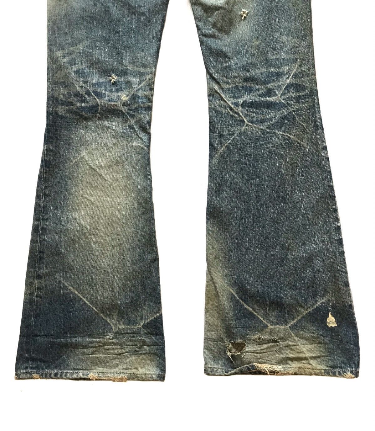 Backbone JAPANESE BRAND BACKBONE DISTRESSED FLARE JEANS Size US 31 - 6 Thumbnail