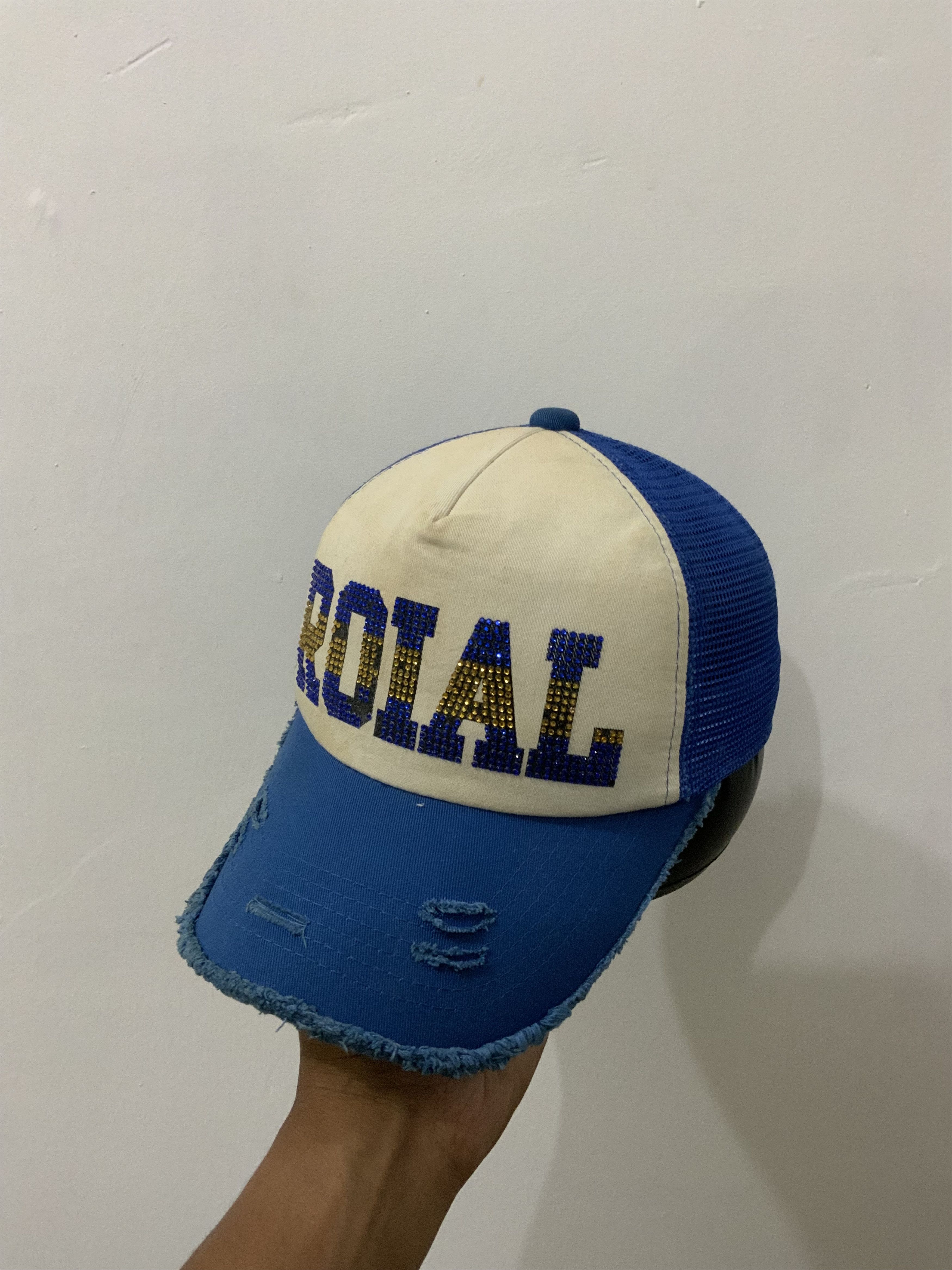 Hat Club Roial Diamond Distressed Trucker Hat Size ONE SIZE - 1 Thumbnail