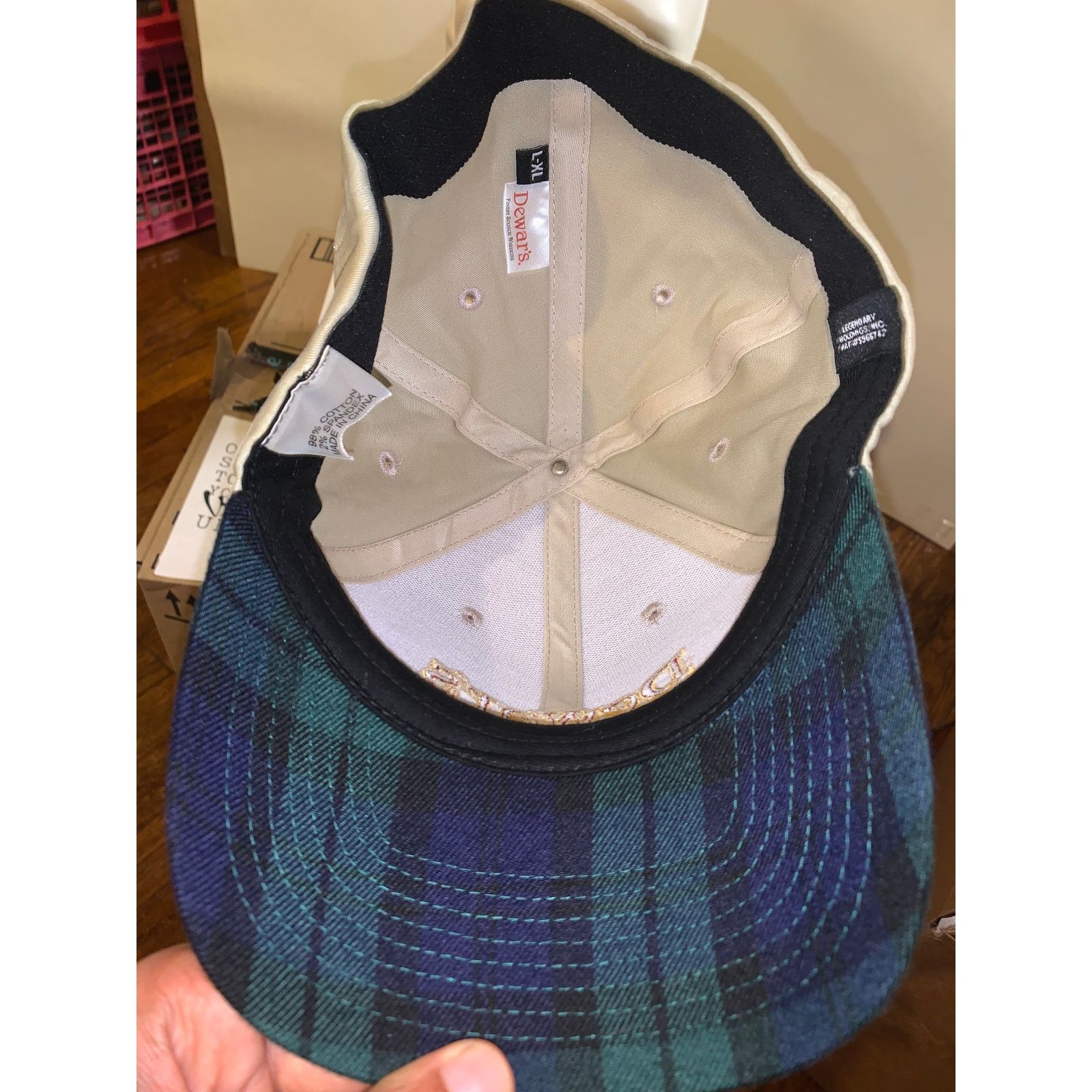 Other Dewar’s Scotch Whiskey Hat Tan Flex Fit L XL Flannel Brim Size ONE SIZE - 6 Thumbnail