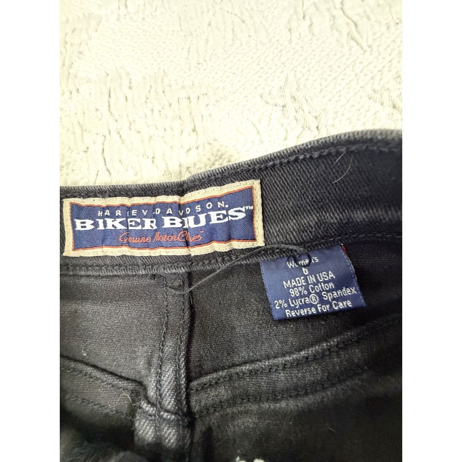 Harley Davidson Harley-Davidson Black Denim Mini Skirt Women's Size 6 Biker Grunge Size 28" / US 6 / IT 42 - 5 Thumbnail
