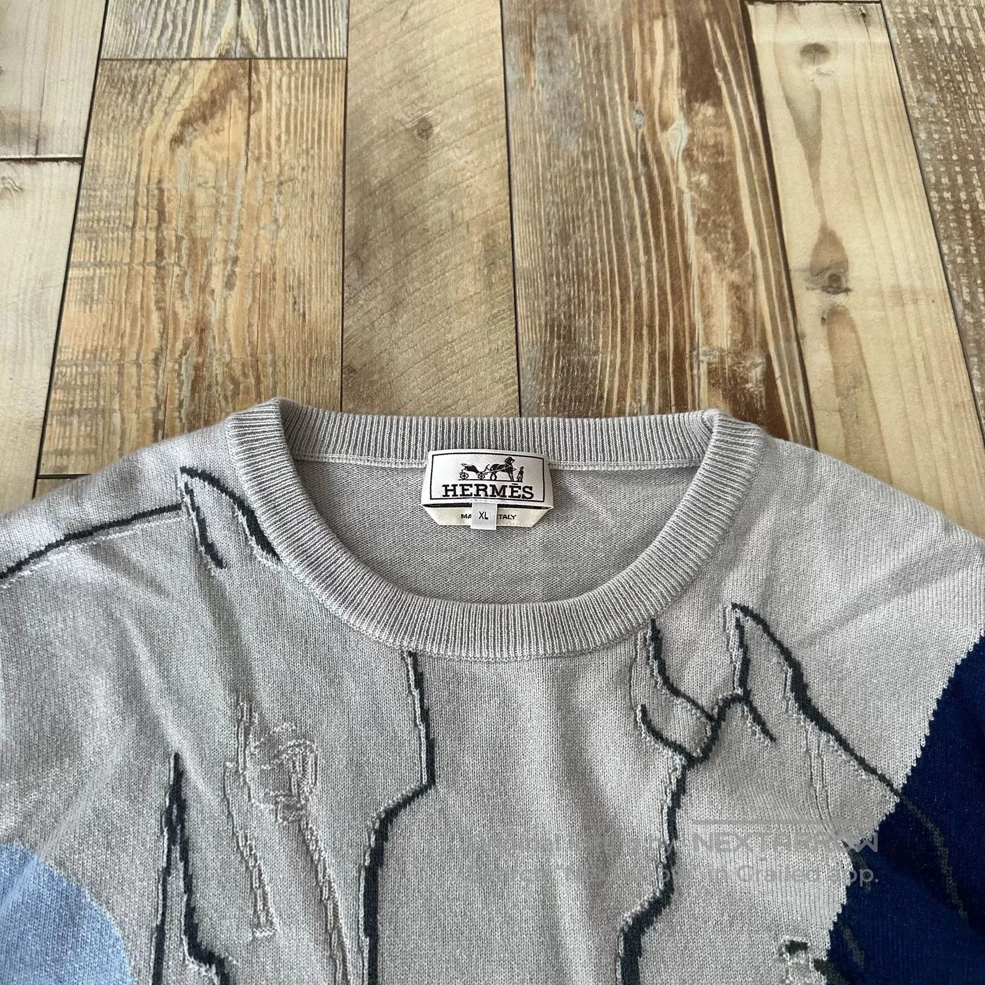Hermes Hermes Horse Jacquard Knit Sweater. Size US XL / EU 56 / 4 - 4 Thumbnail