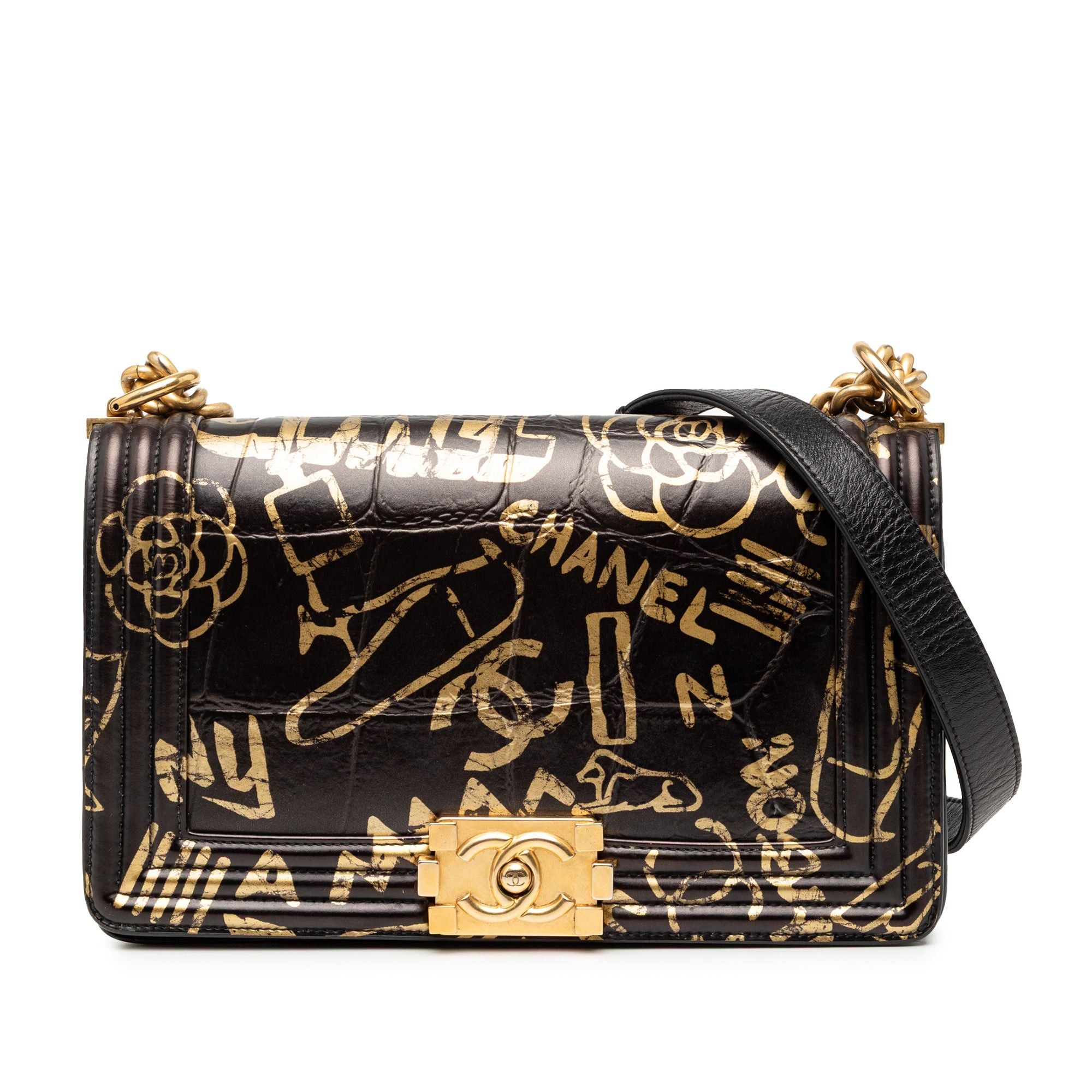 Chanel Medium Croc Embossed Leather Graffiti Cocodile Boy Flap Size ONE SIZE - 1 Thumbnail
