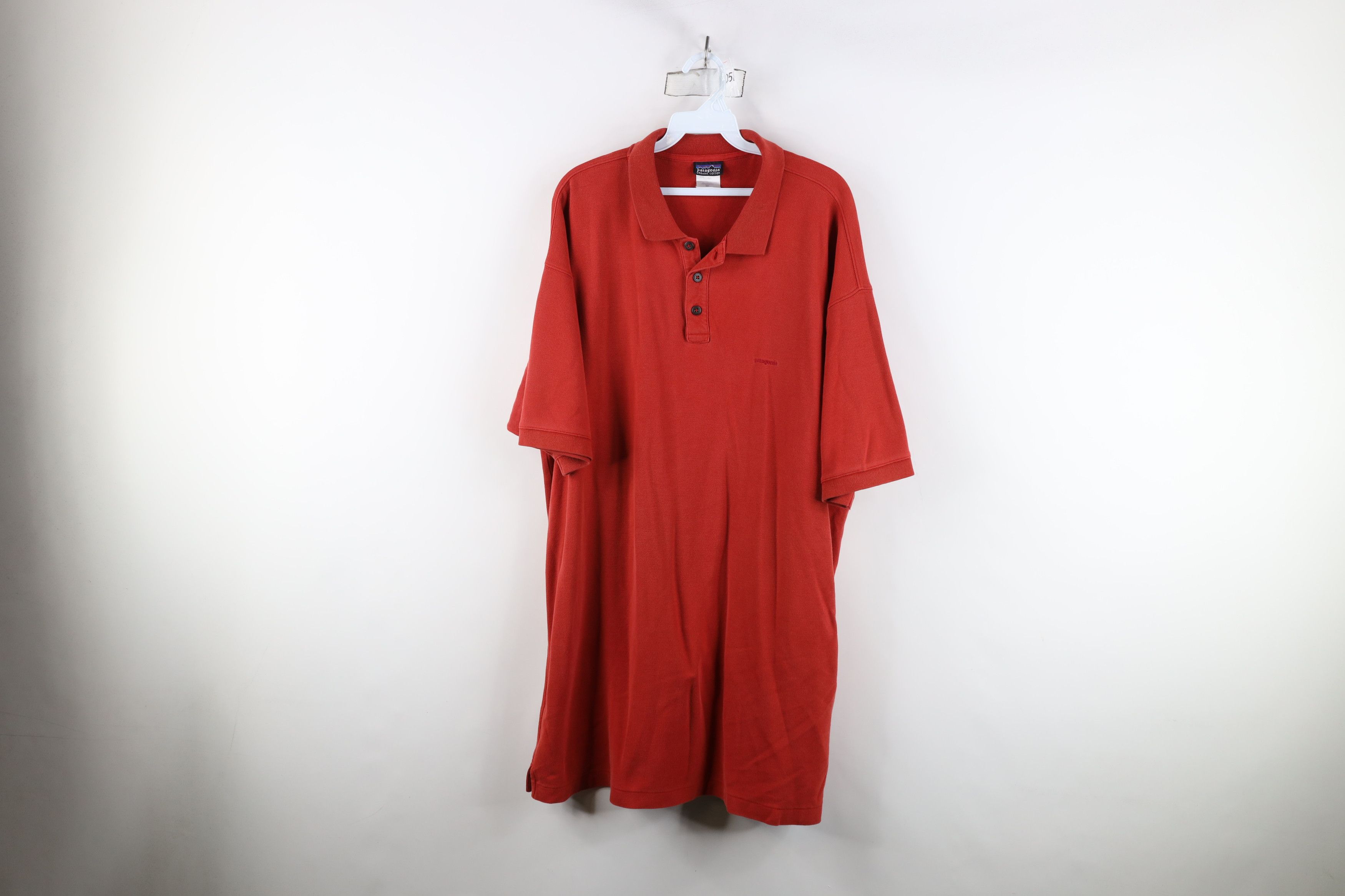 Patagonia × Vintage Vintage Patagonia Spell Out Organic Cotton Polo Shirt Red Size US XXL / EU 58 / 5 - 1 Thumbnail