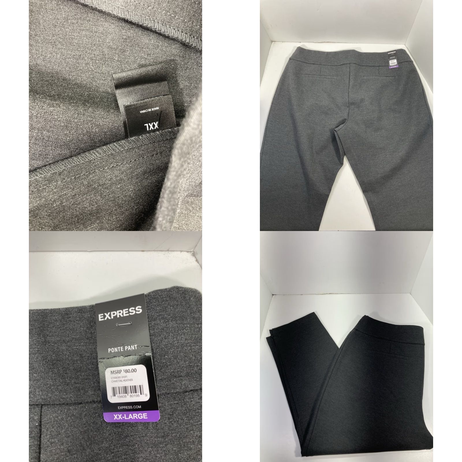Express Express Ponte Pants Women 2XL 2XL 42X27 Charcoal Gray Stretch NWT Leggings Pants Women Grey Ponte Stretch Khakis NWT Size 40" / US 18 - 8 Thumbnail