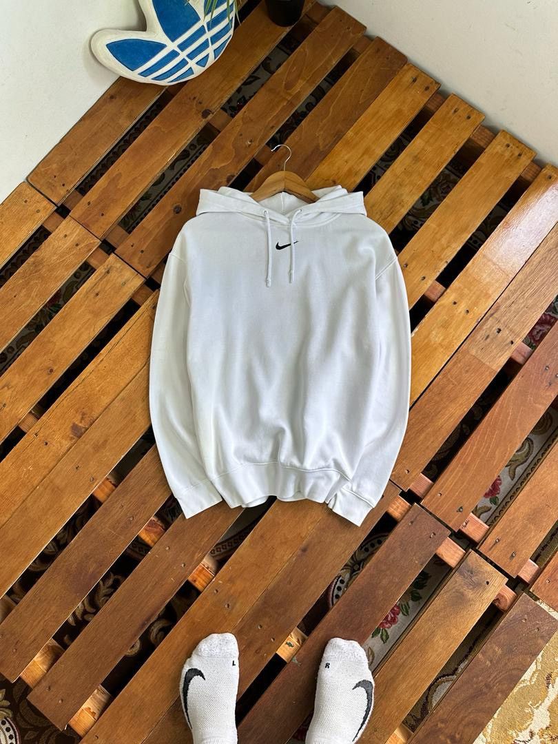 image of Nike Center Swoosh Hoodie in White, Men's (Size XS)