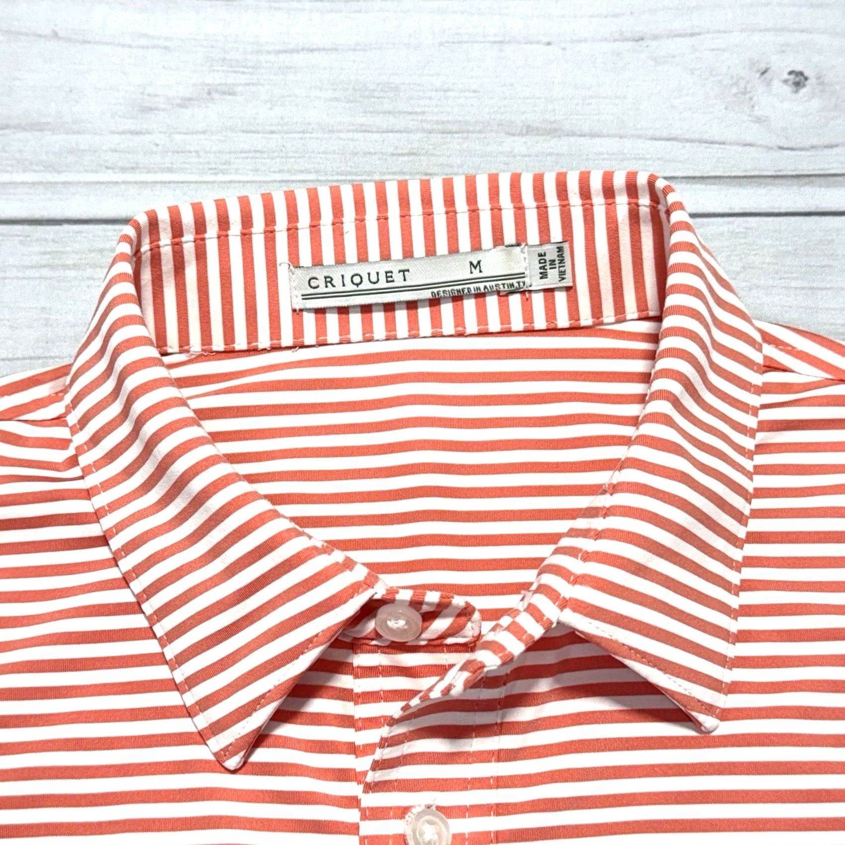 Vintage Criquet Polo Shirt Mens M Red White Striped Golf Waccabac Country Club Size US M / EU 48-50 / 2 - 3 Thumbnail