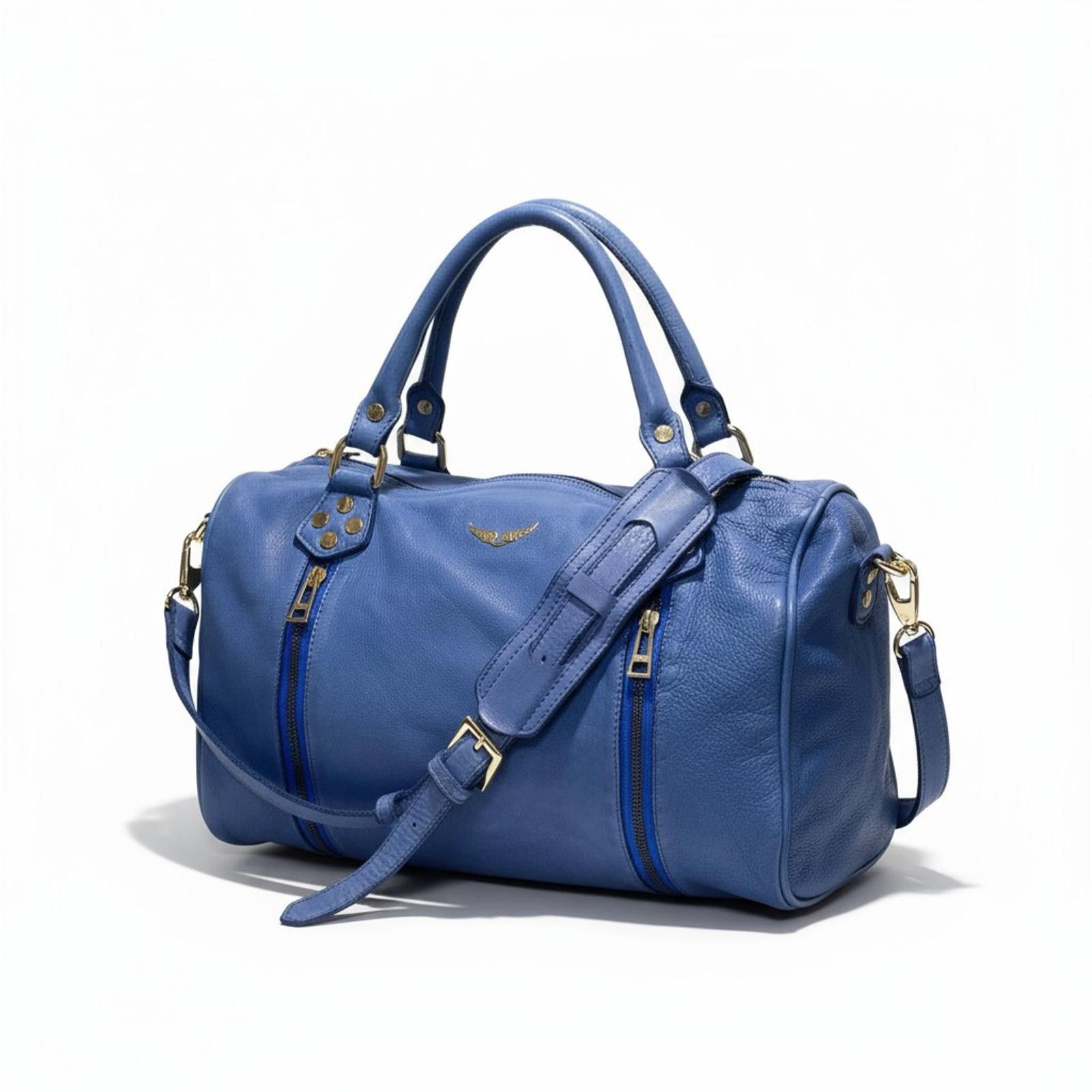 Zadig & Voltaire Zadig & Voltaire - Blue Leather Handbag Gold Hardware Size ONE SIZE - 1 Thumbnail