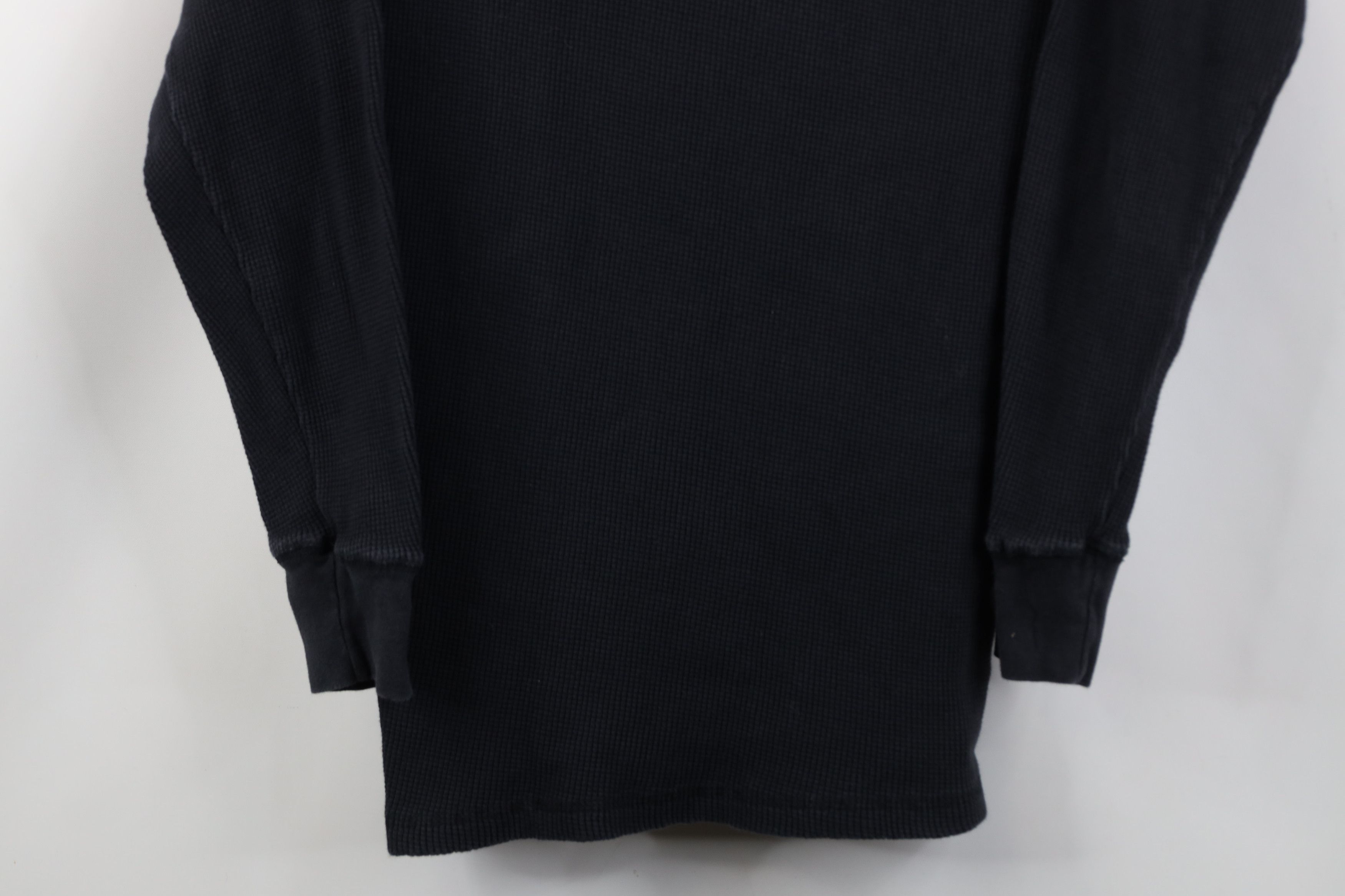 Vintage Vintage 90s Y2K Waffle Knit Long Sleeve T-Shirt Black Size US L / EU 52-54 / 3 - 3 Thumbnail