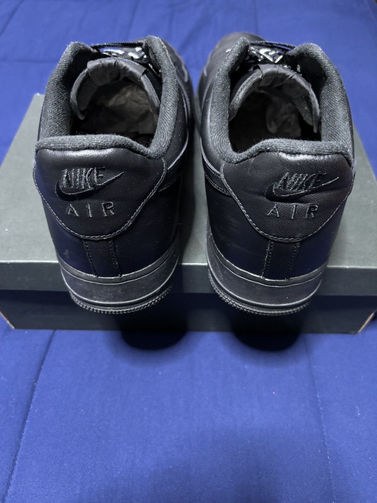 Nike Supreme x Nike Air Force 1 Low Box Logo Black 2020 Size 14 Size US 14 / EU 47 - 4 Thumbnail