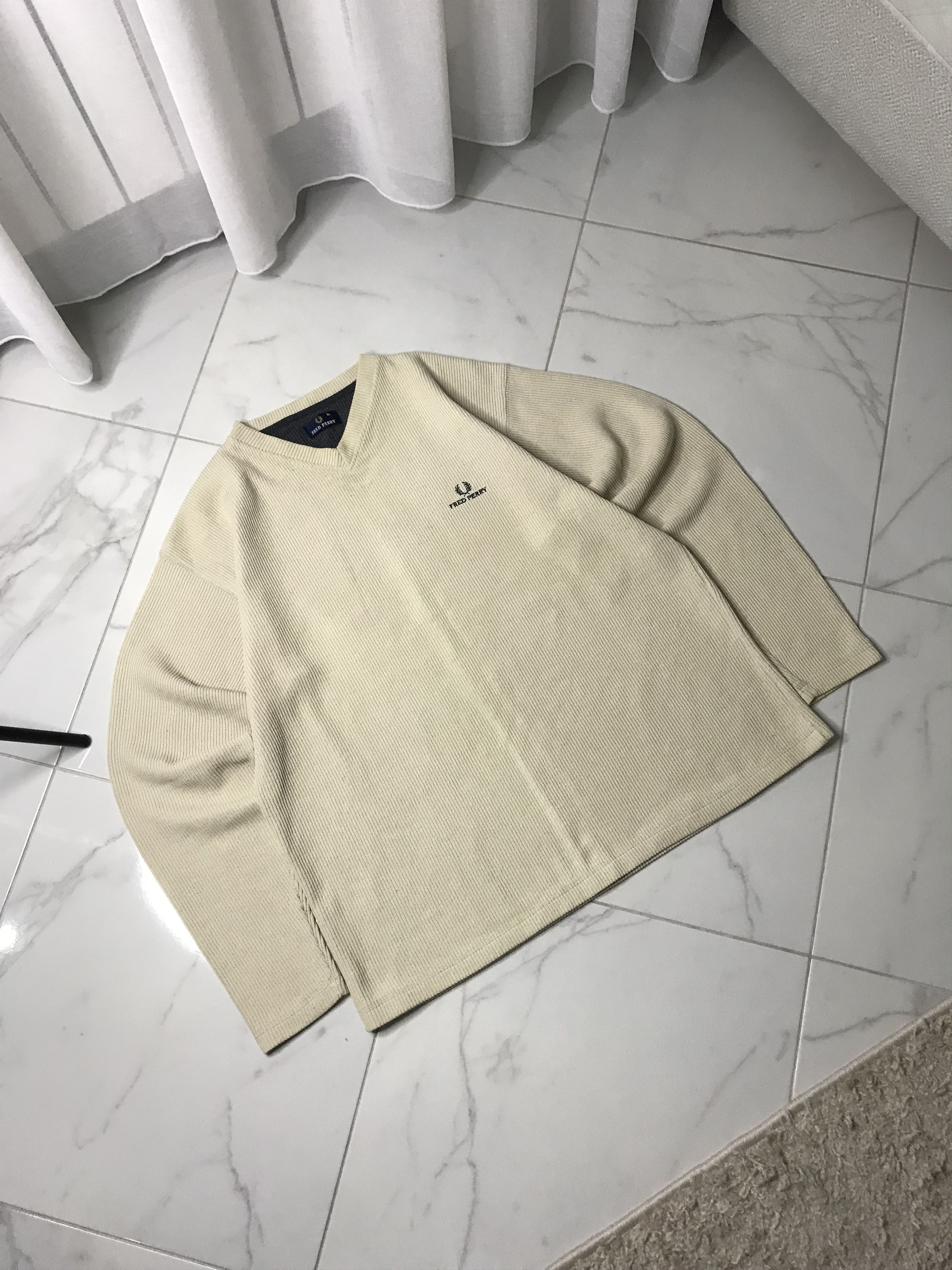 Fred Perry × Vintage Fred Perry v-neck vintage sweater y2k men’s Size US XL / EU 56 / 4 - 2 Thumbnail