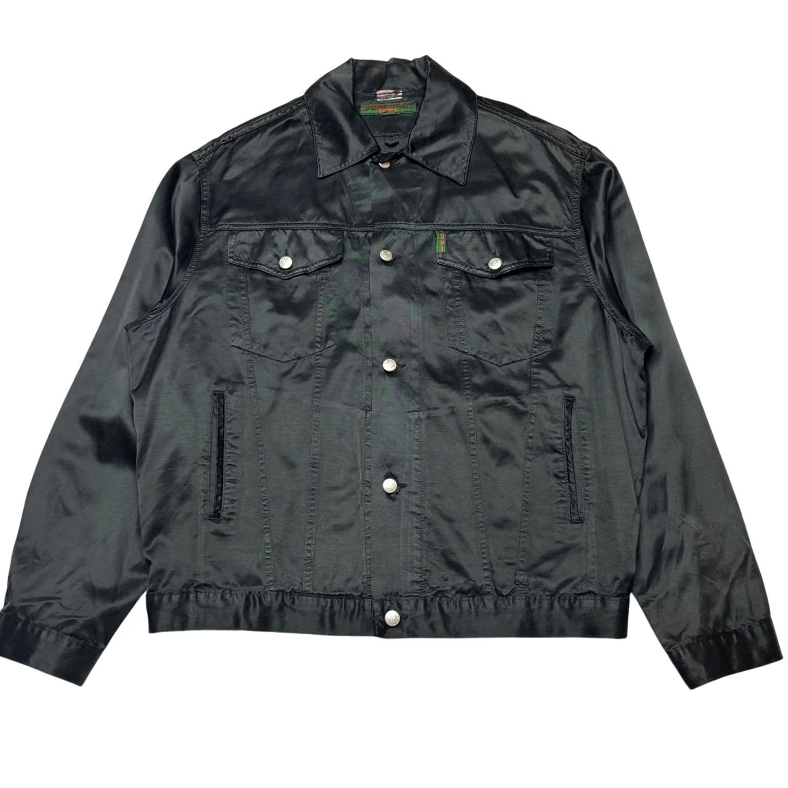 Vintage VINTAGE Katharine Hamnett Denim Black Textured Trucker Jacket Men XL Regular Cotton Jacket Mens XL Black RARE Size US XL / EU 56 / 4 - 2 Thumbnail