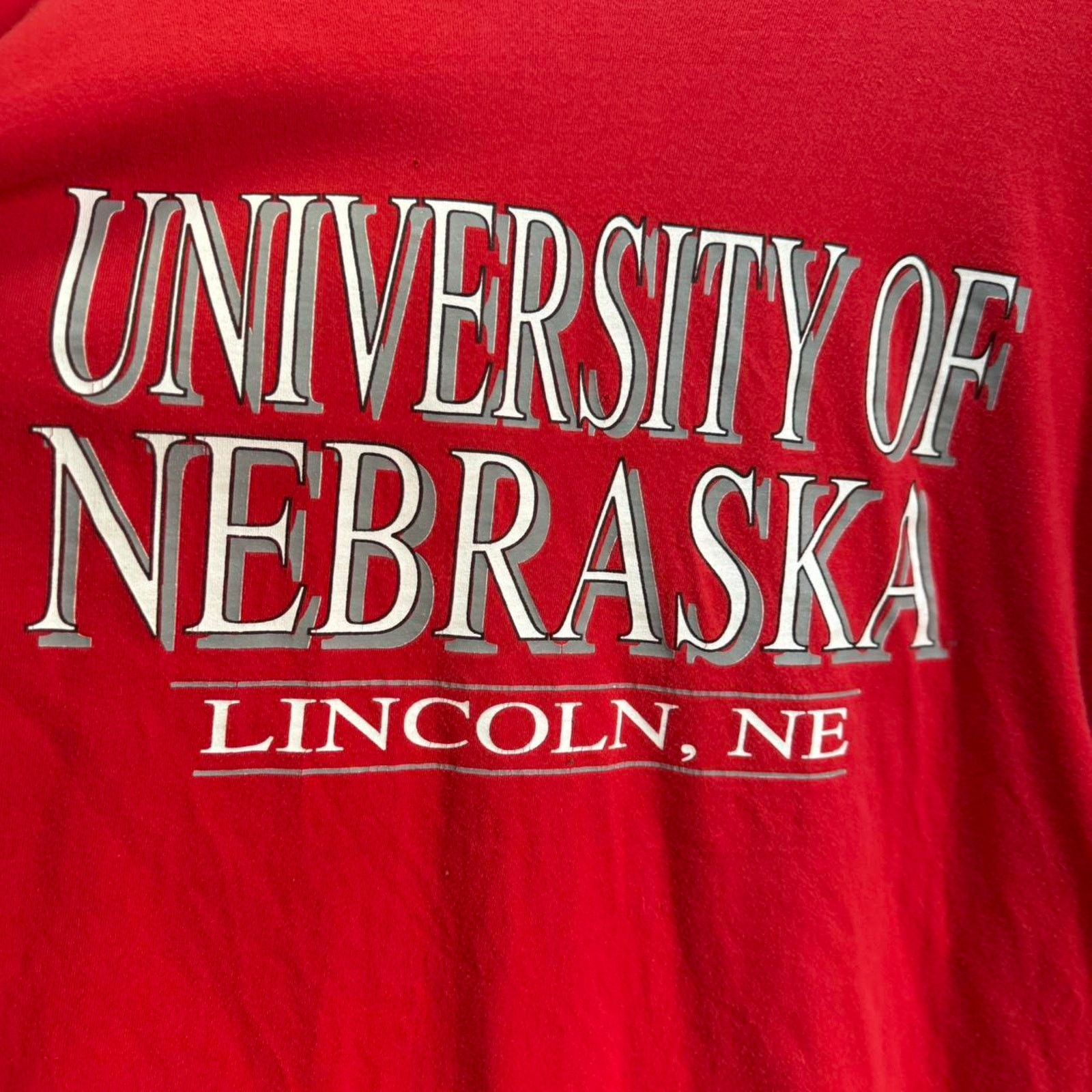 Vintage Vintage 90s Nebraska Huskers Cornhuskers Football T-Shirt Size US XXL / EU 58 / 5 - 3 Thumbnail