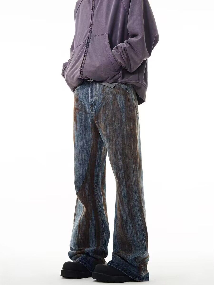 Japanese Brand × Jean Vintage Dirty Dye Micro Flare Baggy Jeans Size US 32 / EU 48 - 4 Thumbnail