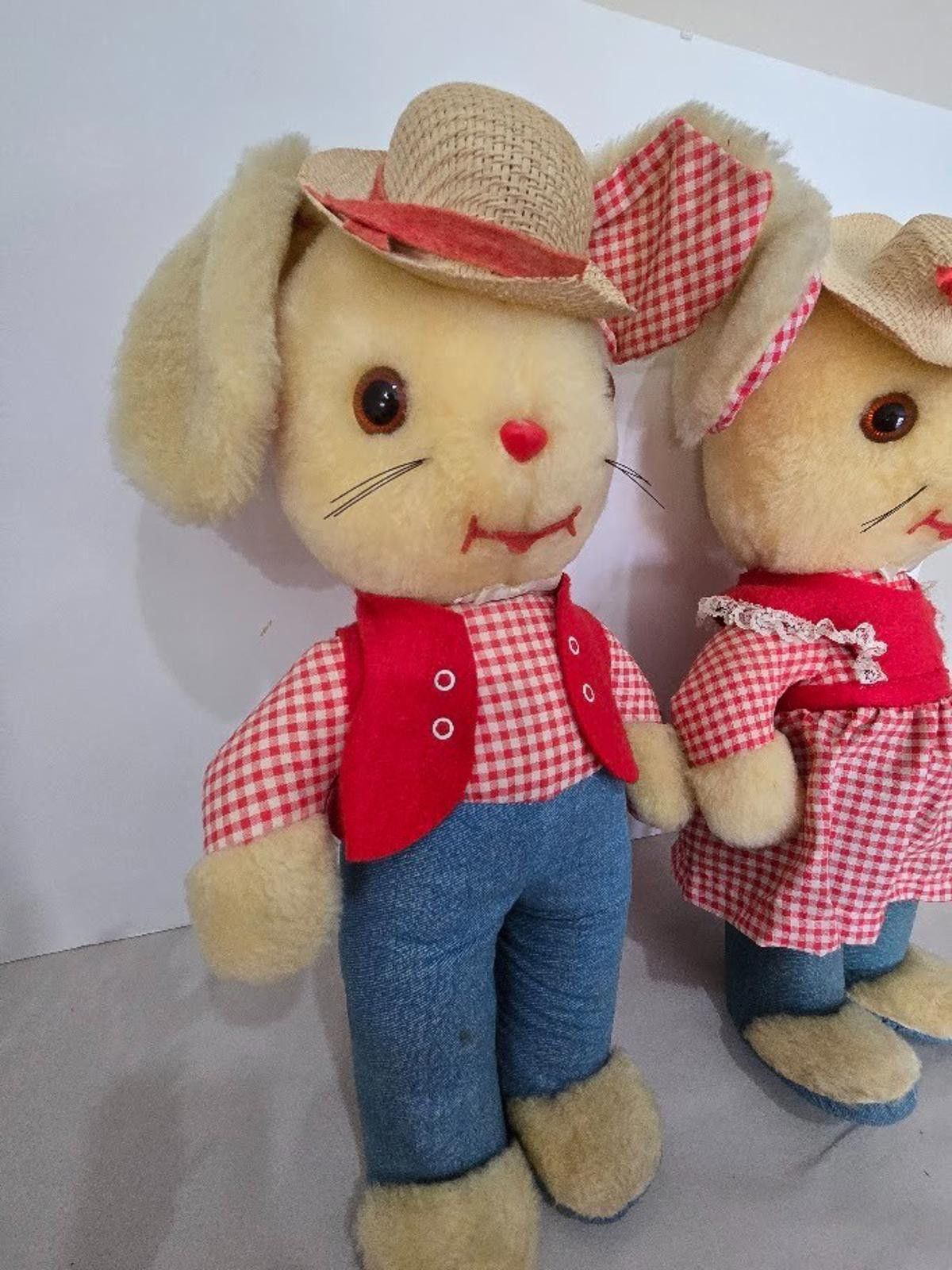 Guns N' Roses Gund Vintage Boy and Girl Bunny Set 19" Standing Size ONE SIZE - 8 Thumbnail