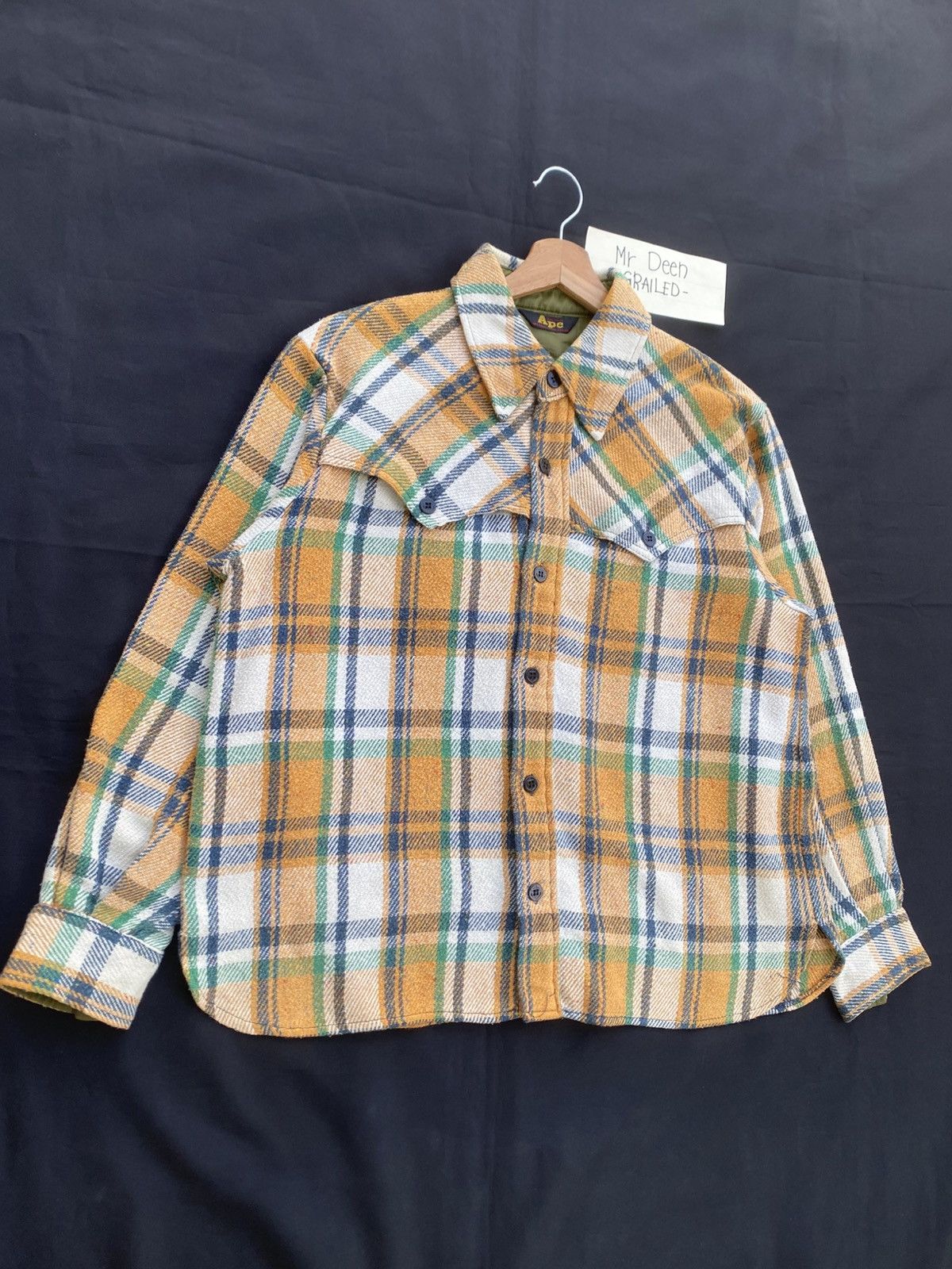 Bape × Vintage Rare Vintage BAPE Checkered Flannel Buttons Shirt Size US M / EU 48-50 / 2 - 2 Thumbnail