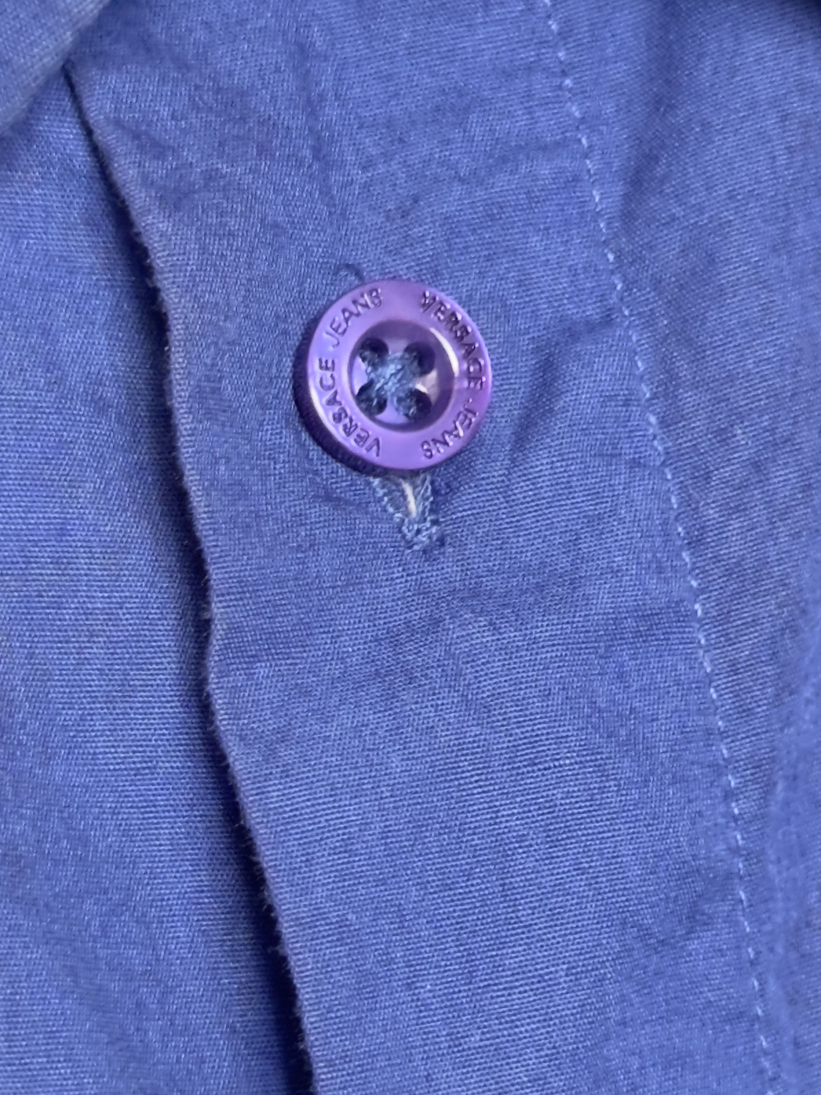 Versace Jeans Couture 🔥 blue electric versace shirt size M cotton stretch Size US M / EU 48-50 / 2 - 8 Thumbnail