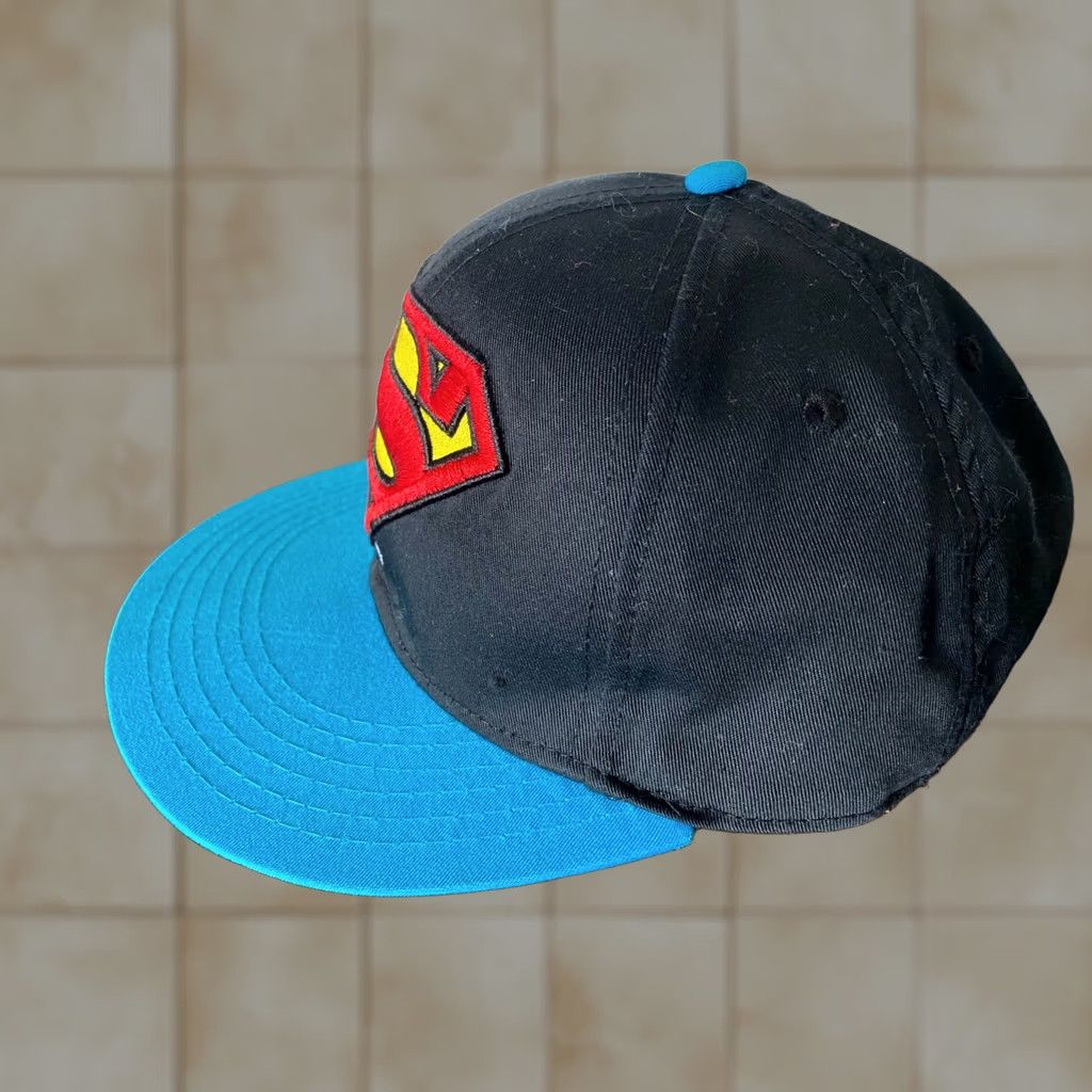 DC Comics DC Comics Superman Neon Logo Snapback Hat Cap Turquoise Black/Blue, Adjustable, Mens, Cotton, Solid, 2010-2019 Size ONE SIZE - 1 Thumbnail